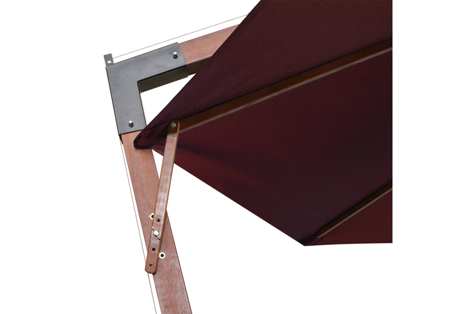 Vidaxl 313770 Hanging Parasol With Pole Bordeaux Red 3.5x2.9 M Solid Fir Wood-6