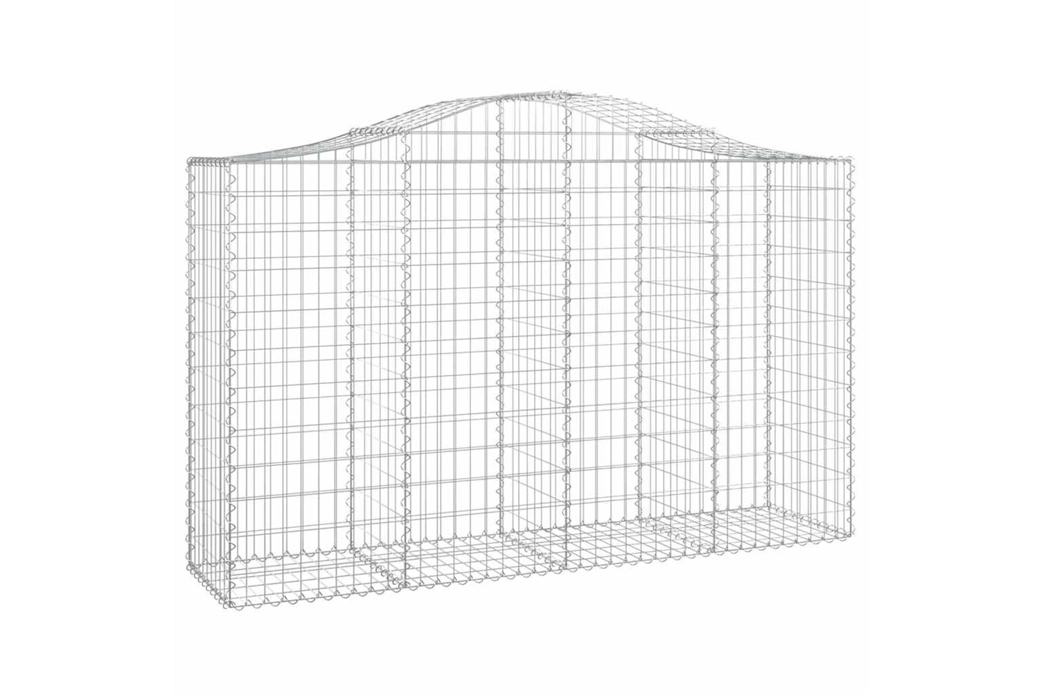vidaXL 3145669 Arched Gabion Baskets 10 Pcs 200x50x120/140cm Galvanised Iron-2