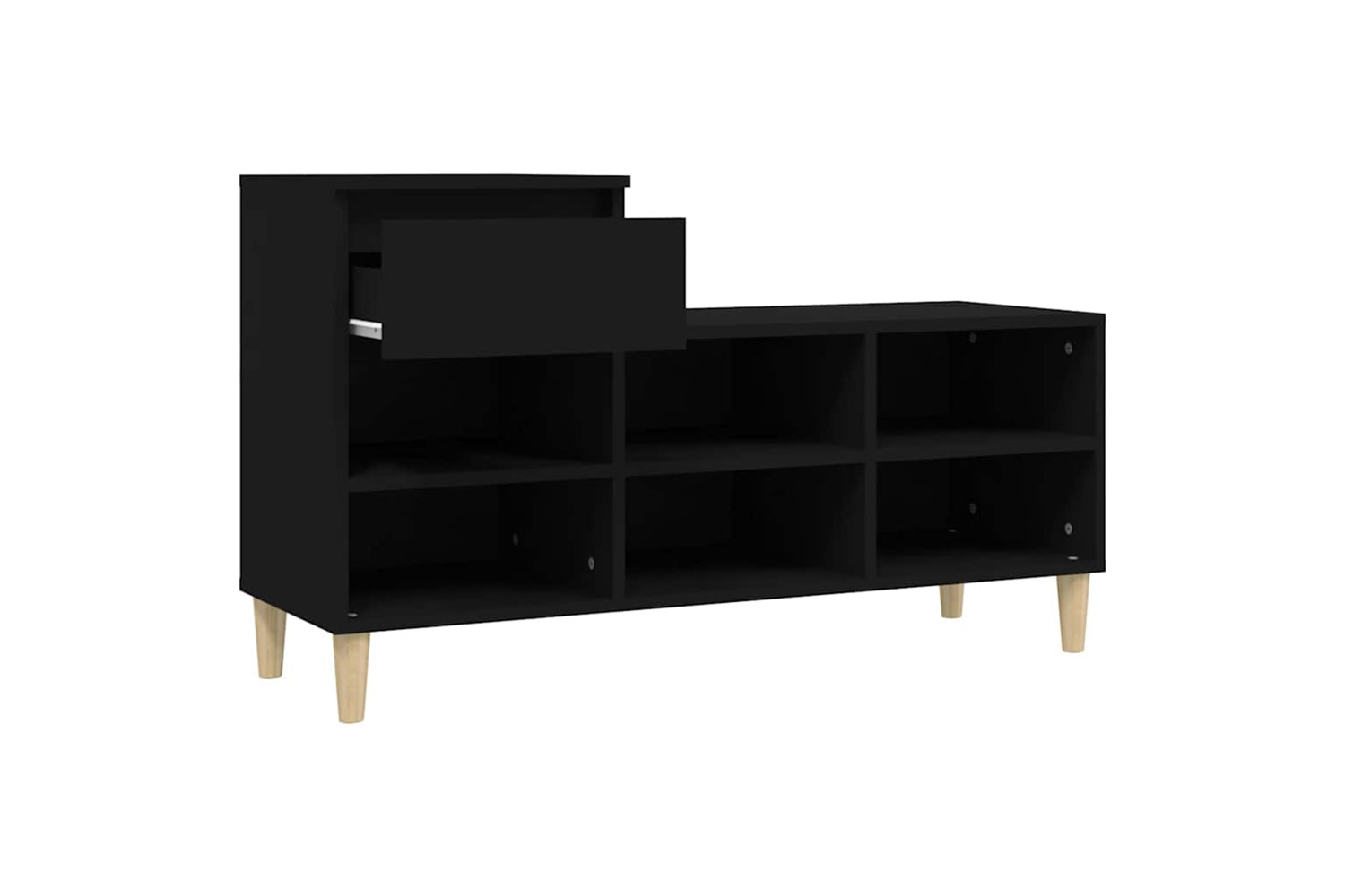 vidaXL 821205 Shoe Cabinet Black 102x36x60cm Engineered Wood-6