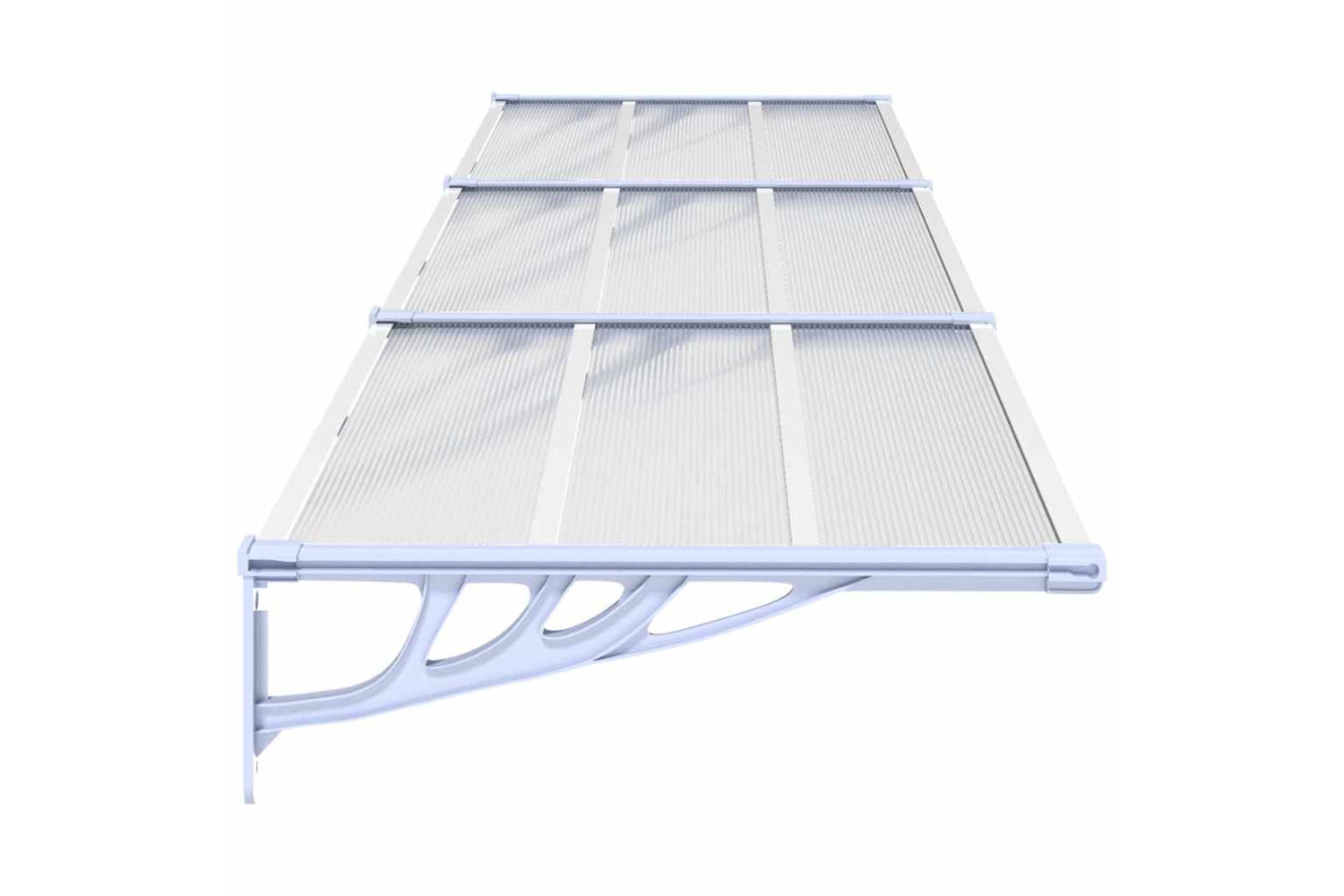 Vidaxl Door Canopy Grey And Transparent 358.5x90 Cm Polycarbonate-3