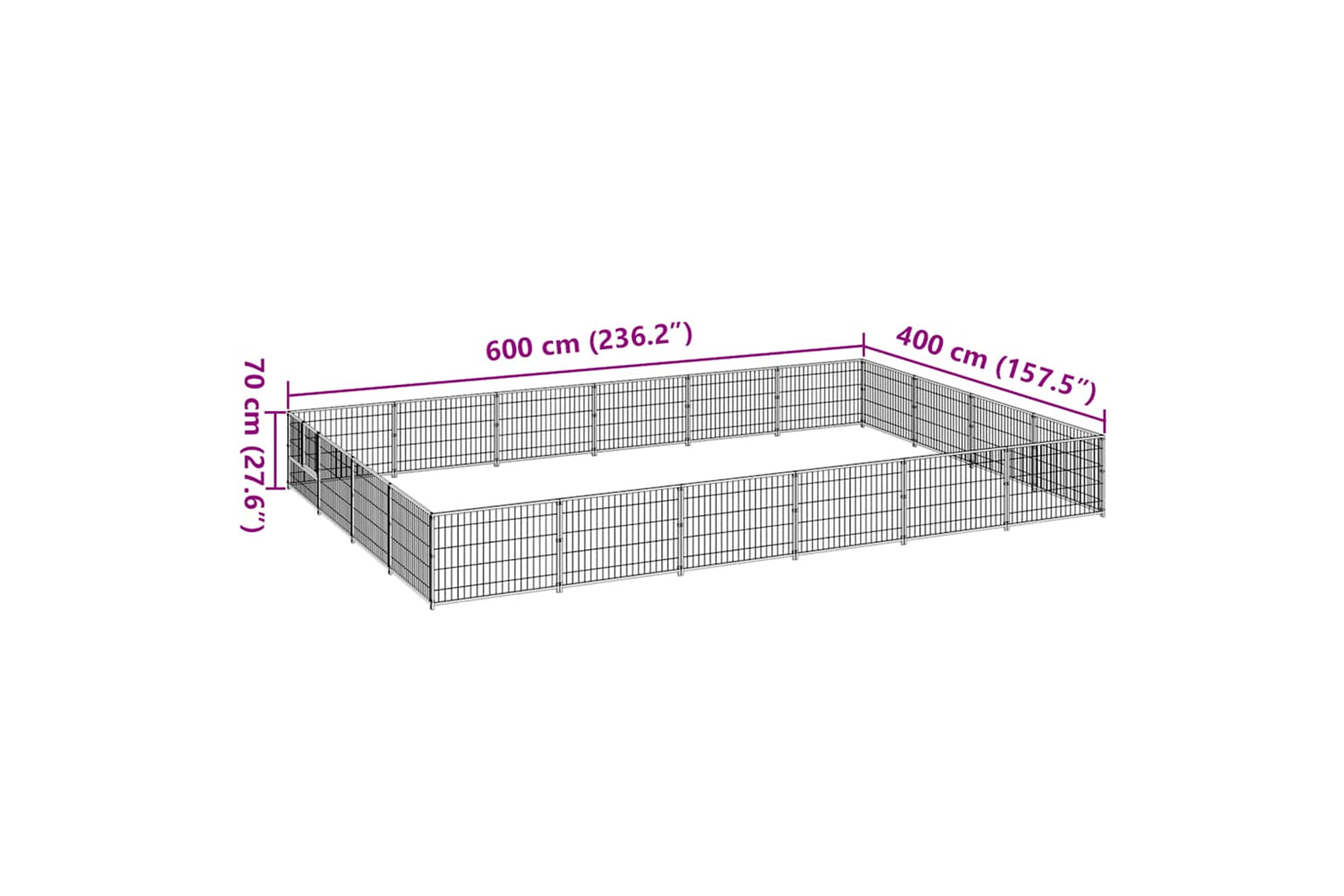 Vidaxl 3082152 Dog Kennel Silver 24 M2 Steel-6
