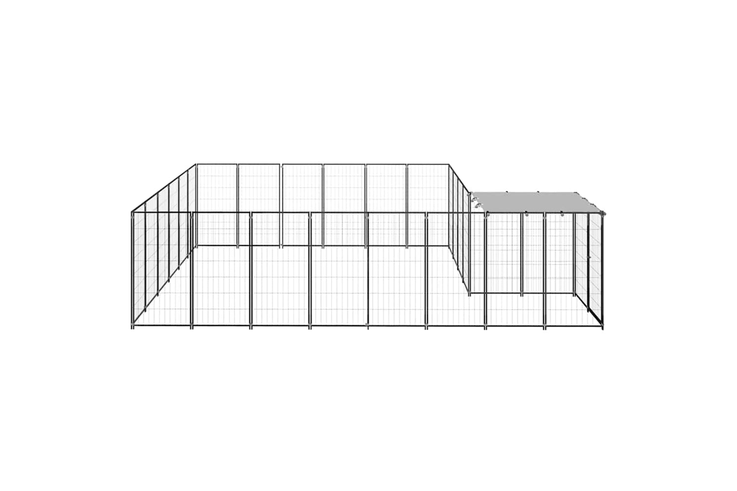 Vidaxl 3082213 Dog Kennel Black 12.1 M2 Steel-3