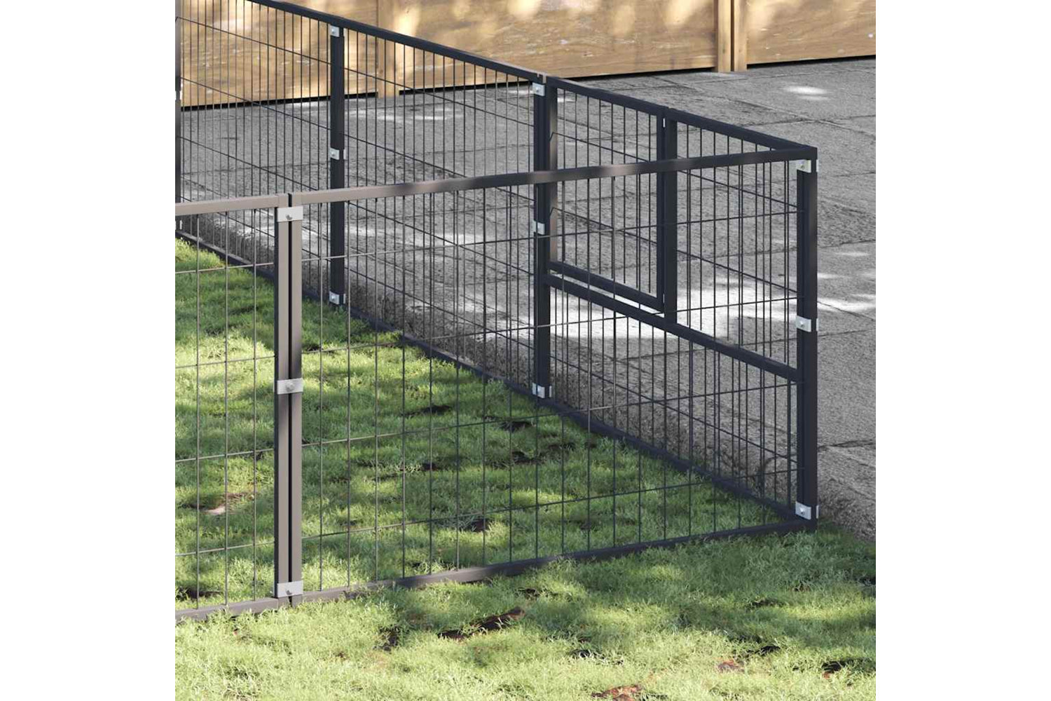 Vidaxl 3082171 Dog Kennel Black 48 M2 Steel-2