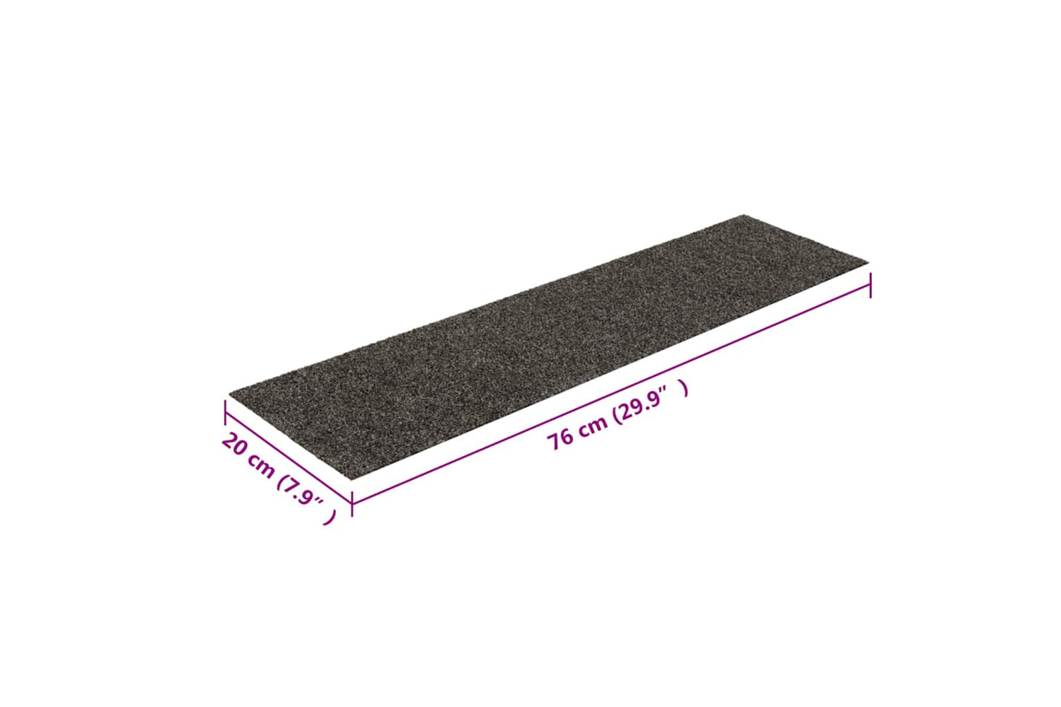 vidaXL Self-adhesive Stair Mats Rectangular 15 Pcs 76x20cm Anthracite-7