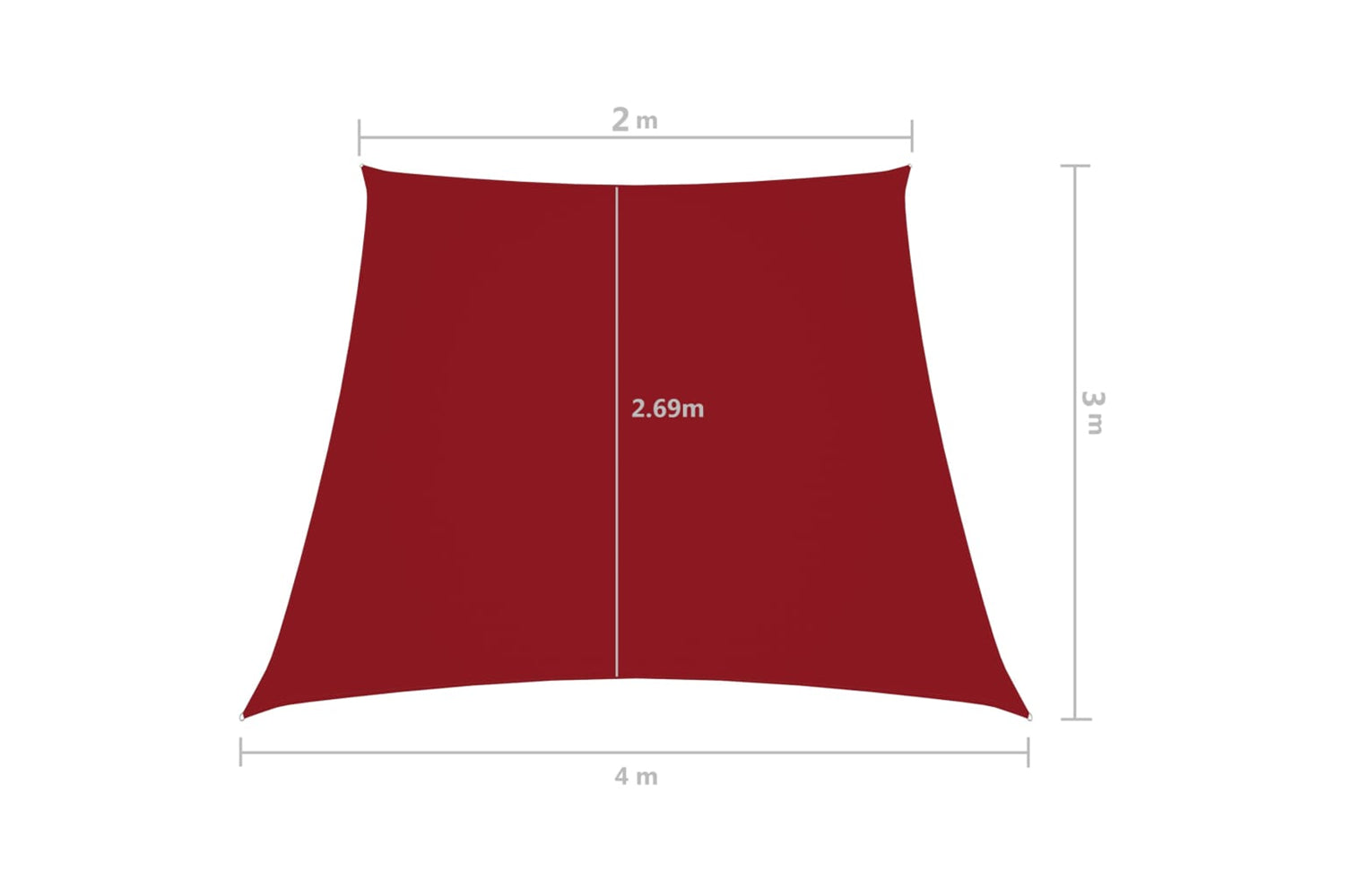 Vidaxl 135681 Sunshade Sail Oxford Fabric Trapezium 2/4x3 M Red-6