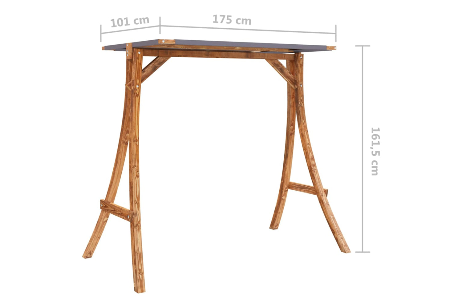 Vidaxl 313936 Swing Frame With Anthracite Roof Bent Wood With Teak Finish-5
