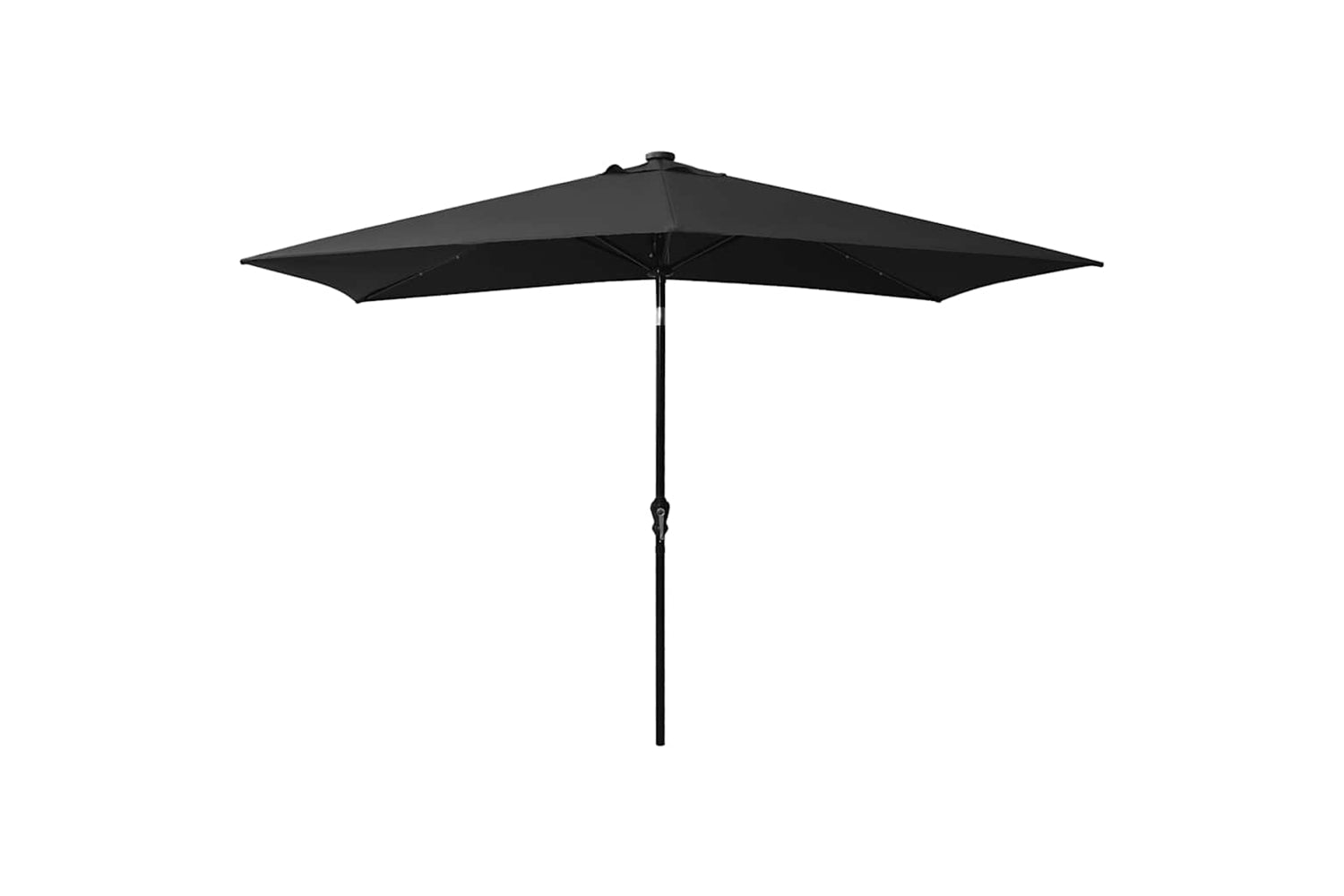 Vidaxl 313792 Parasol With Leds And Steel Pole Black 2x3 M-3