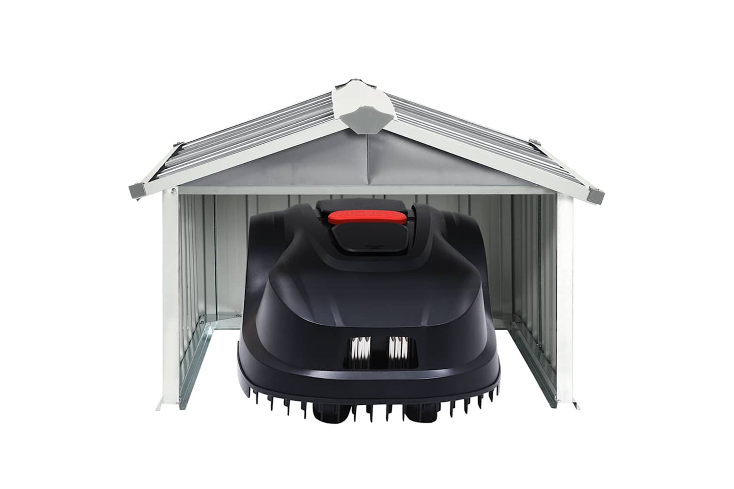 vidaXL 150908 Garden Robot Lawnmower Shed 92x97x63cm Galvanised Steel Grey-5
