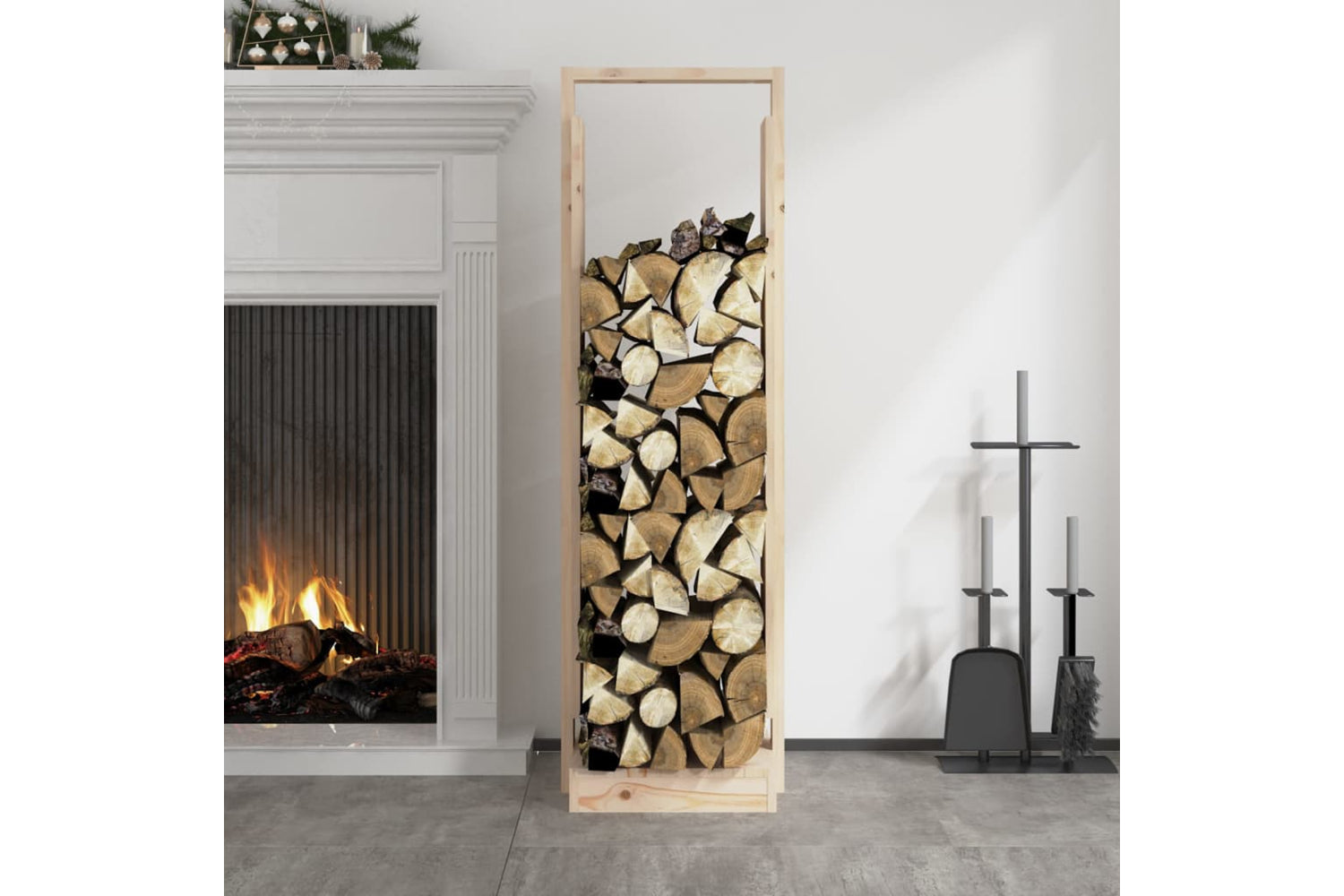 vidaXL 822621 Log Holder 33.5x30x110cm Solid Wood Pine-2