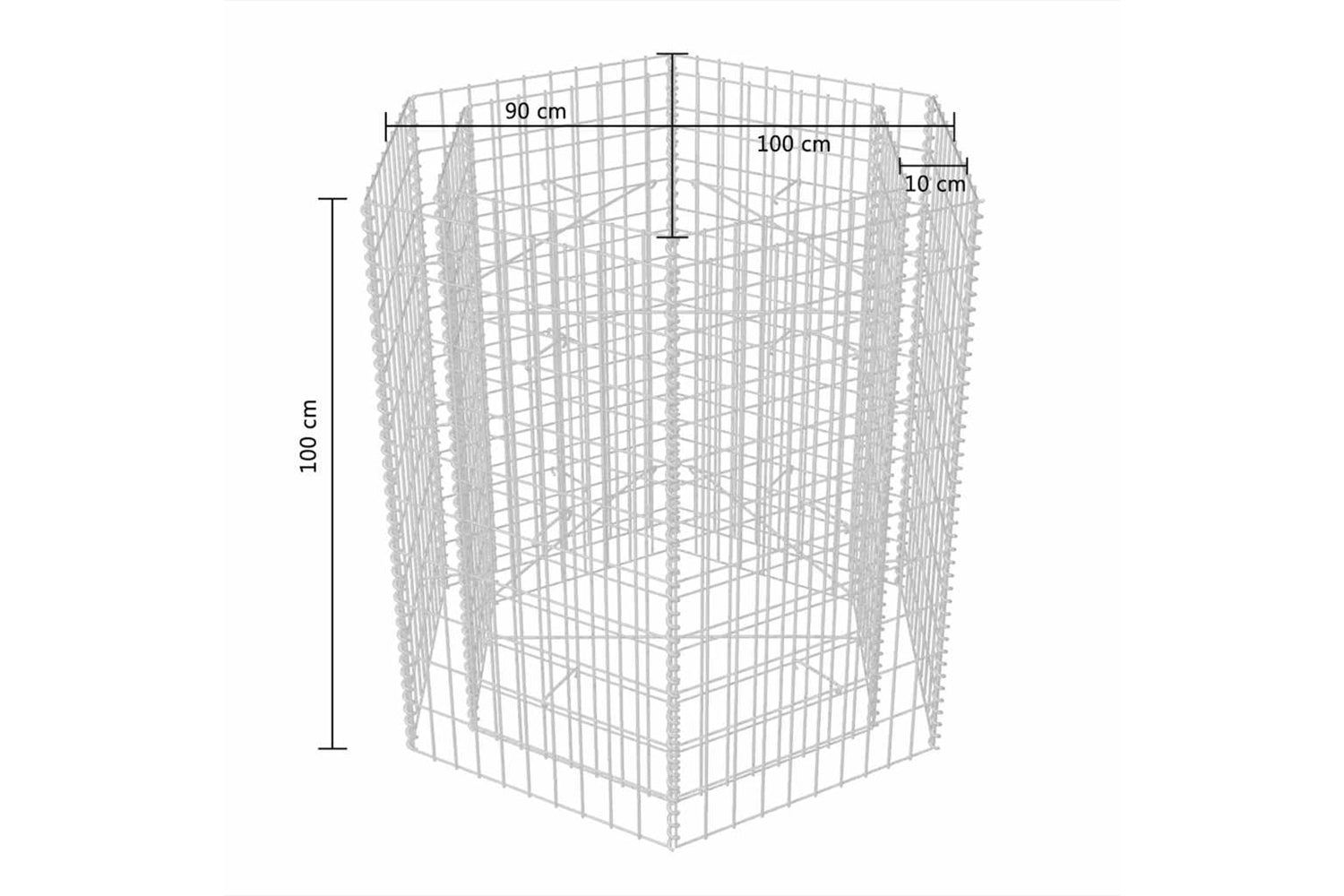 vidaXL 142533 Hexagonal Gabion Raised Bed 100x90x100cm-5