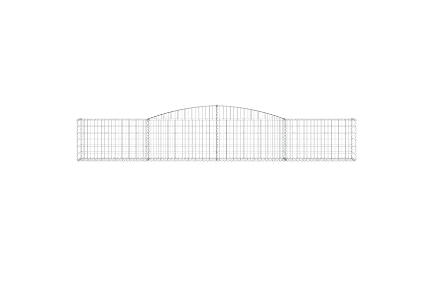 vidaXL 3146842 Arched Gabion Baskets 4 Pcs 400x30x60/80cm Galvanised Iron-3