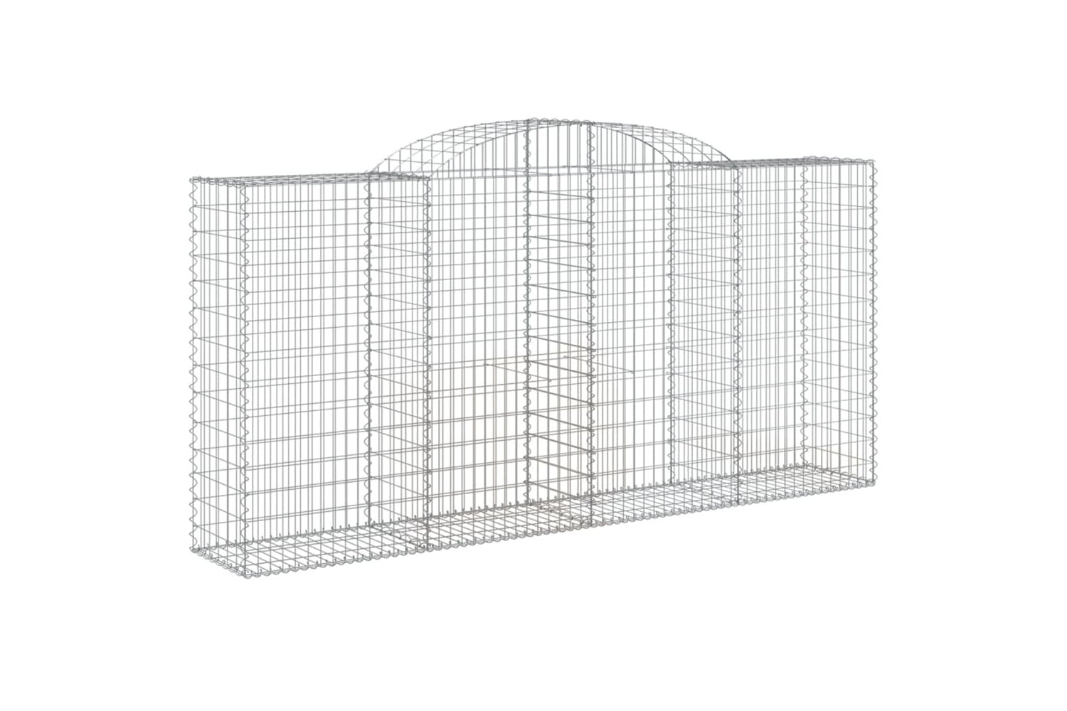 vidaXL 3146739 Arched Gabion Baskets 4 Pcs 300x50x140/160cm Galvanised Iron-2