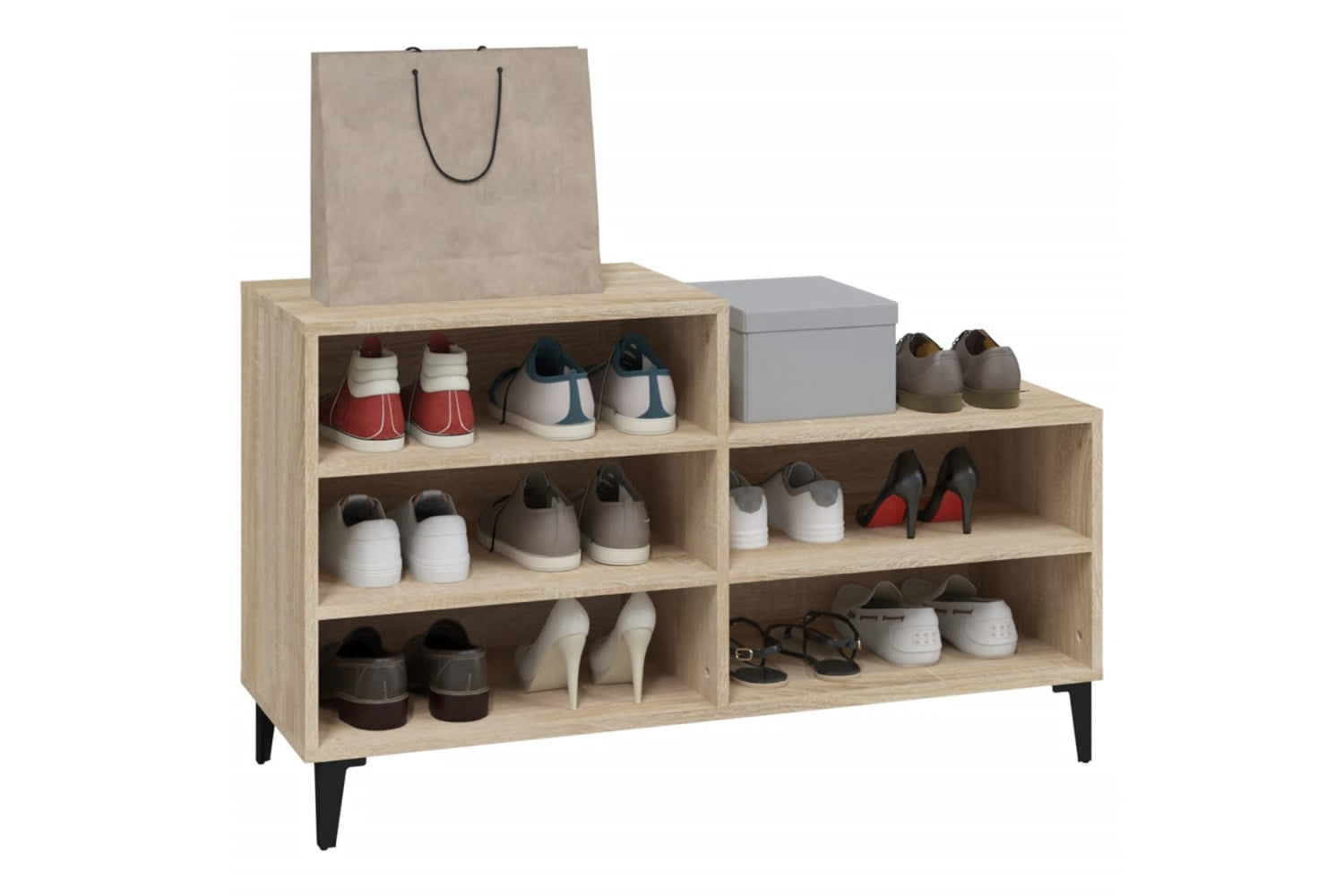 vidaXL 819735 Shoe Cabinet Sonoma Oak 102x36x60cm Engineered Wood-6