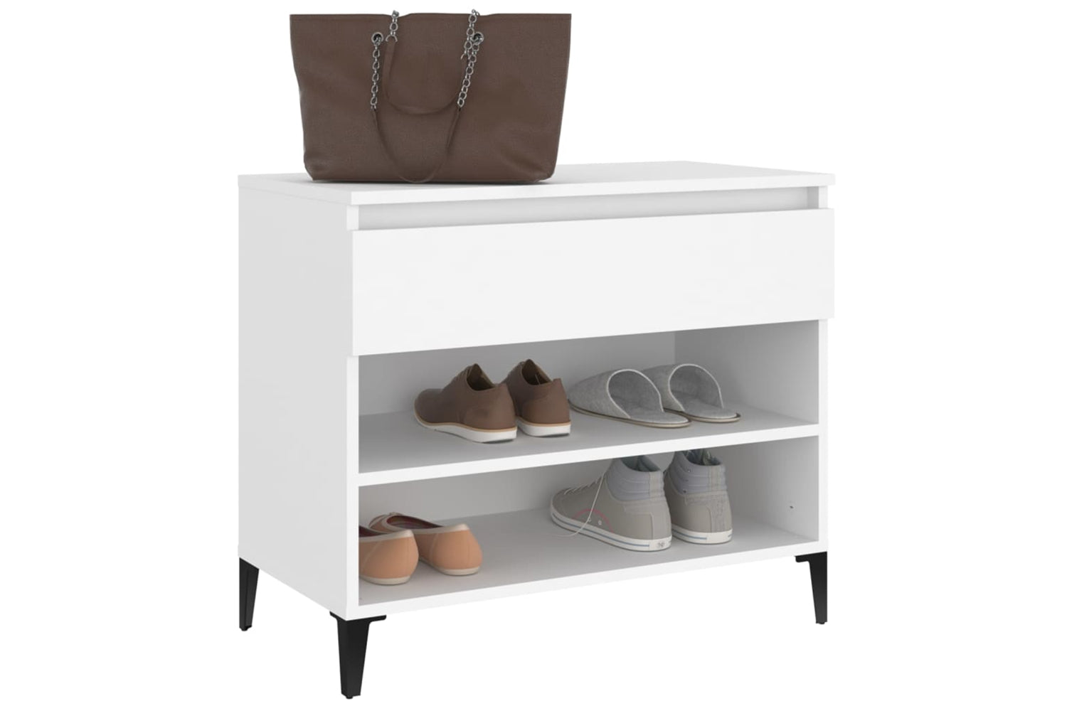 vidaXL 819764 Shoe Cabinet White 70x36x60cm Engineered Wood-4