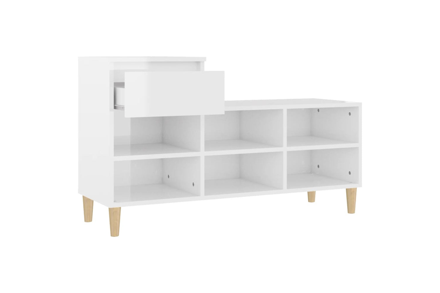 vidaXL 821206 Shoe Cabinet High Gloss White 102x36x60cm Engineered Wood-6