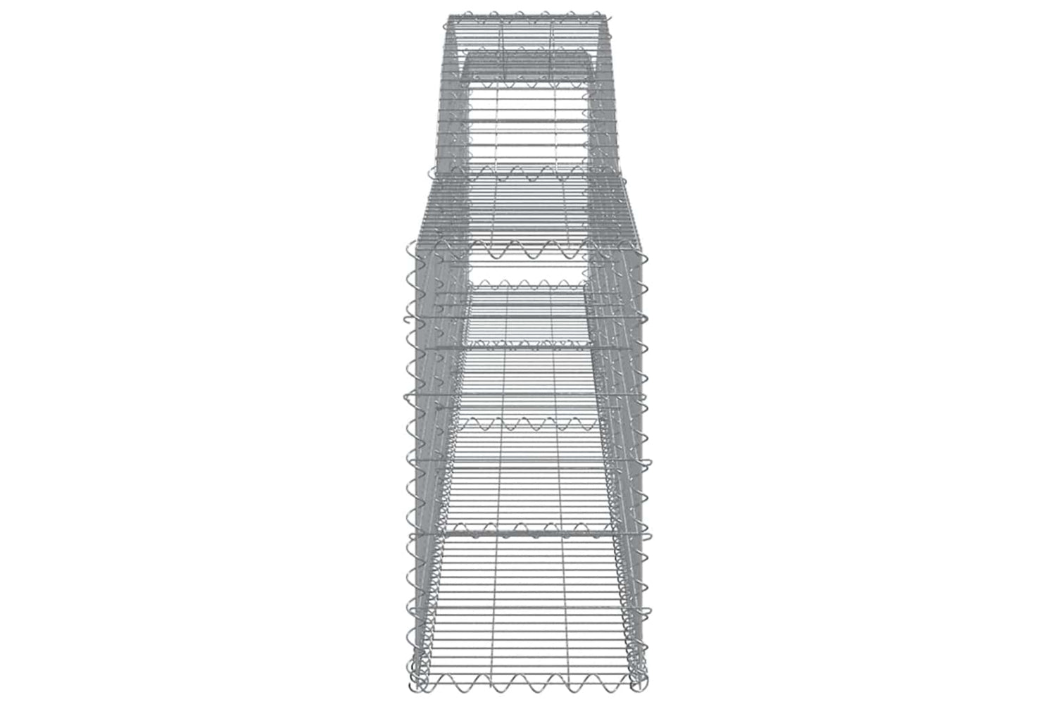 vidaXL 3146842 Arched Gabion Baskets 4 Pcs 400x30x60/80cm Galvanised Iron-4