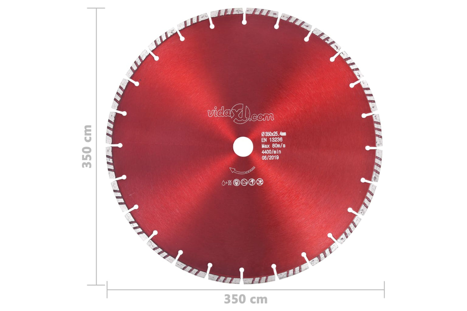 vidaXL 143228 Diamond Cutting Disc With Turbo Steel 350mm-4