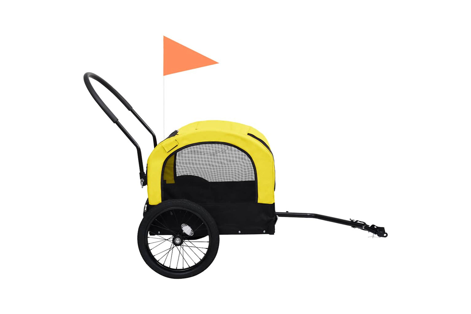 Vidaxl 2-in-1 Pet Bike Trailer & Jogging Stroller Yellow And Black-4