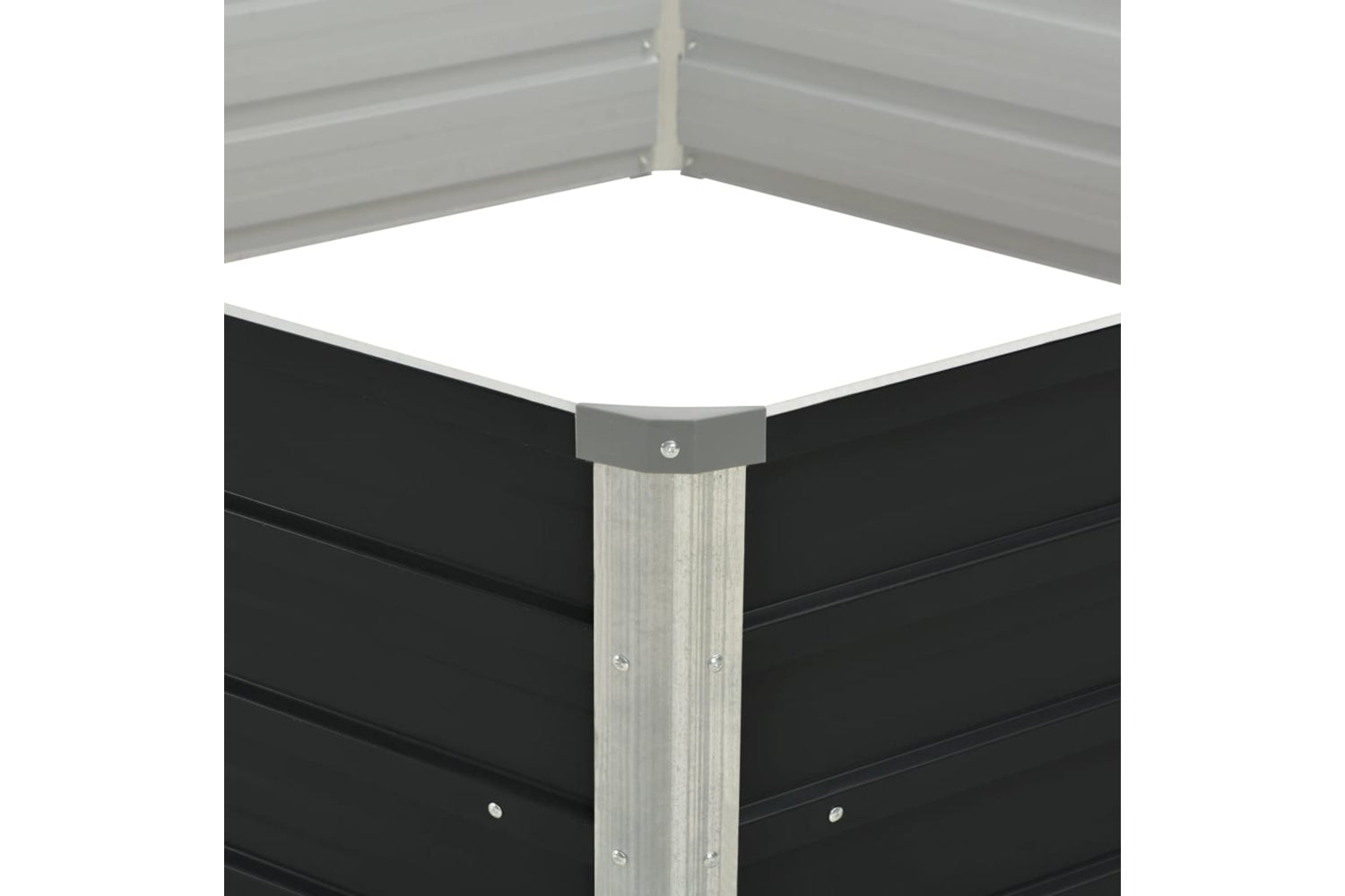 Vidaxl Raised Garden Bed Anthracite 129x129x45 Cm Galvanised Steel-4
