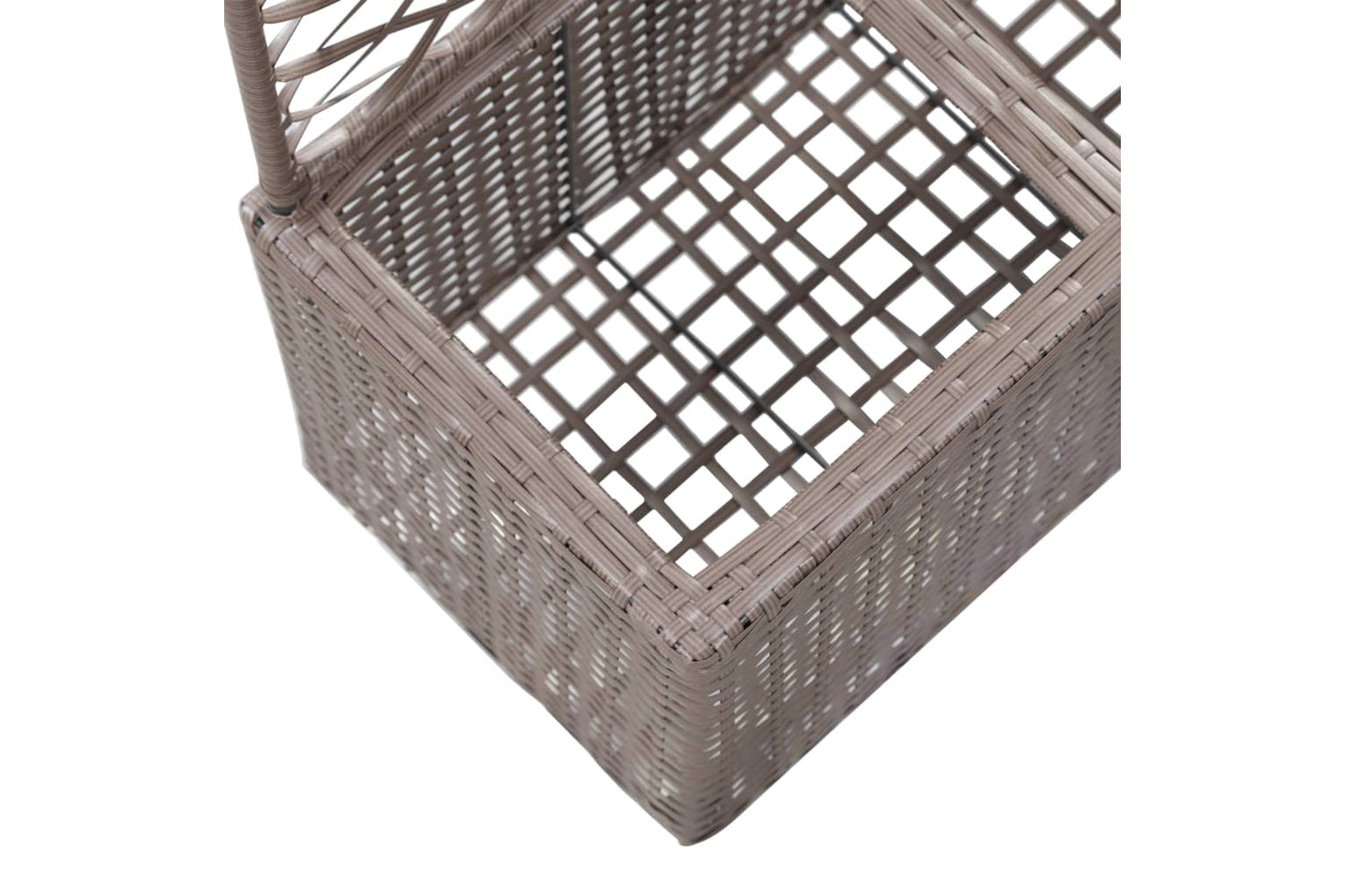 vidaXL 46937 Trellis Raised Bed With 2 Pots 58x30x107cm Poly Rattan Brown-6