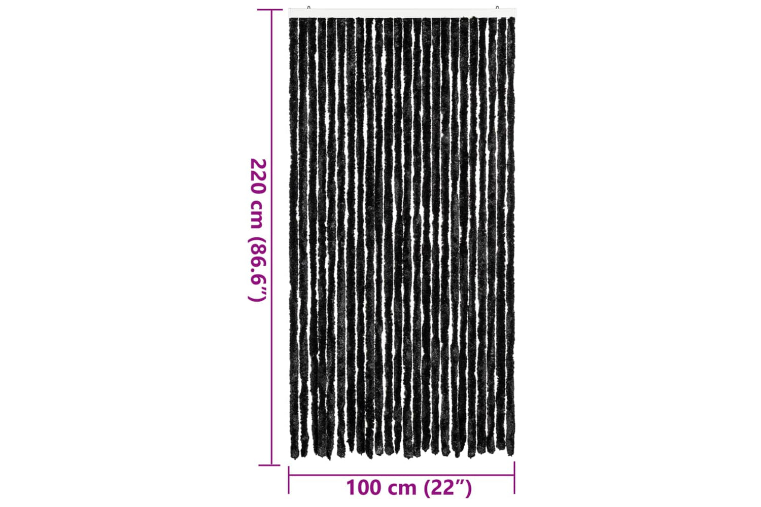 vidaXL Insect Curtain Anthracite 100x220cm Chenille-6