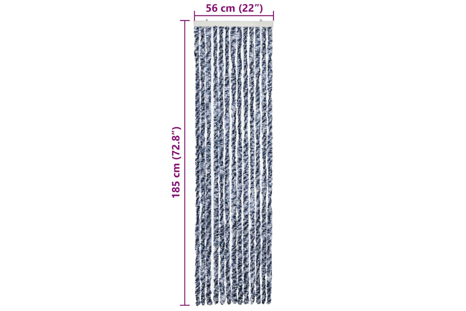 vidaXL Insect Curtain Blue, White And Silver 56x185cm Chenille-6