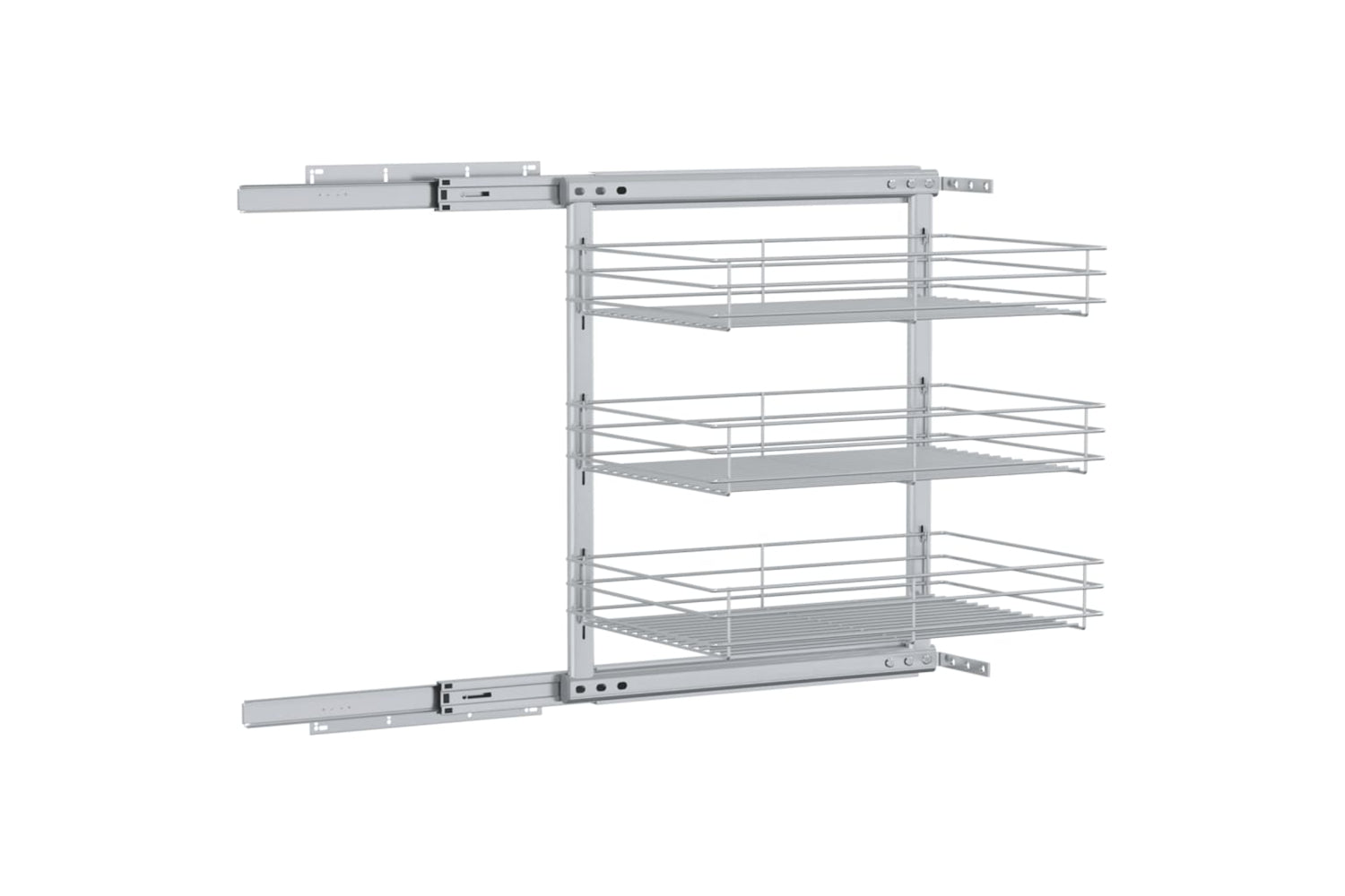 vidaXL 50970 3-tier Pull-out Kitchen Wire Basket Silver 47x35x56cm-6