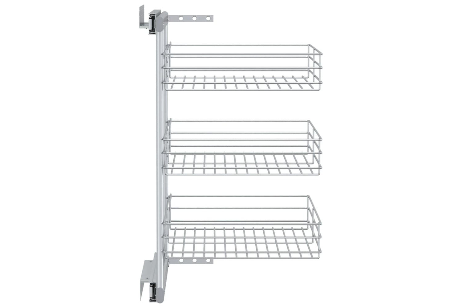 vidaXL 50970 3-tier Pull-out Kitchen Wire Basket Silver 47x35x56cm-4