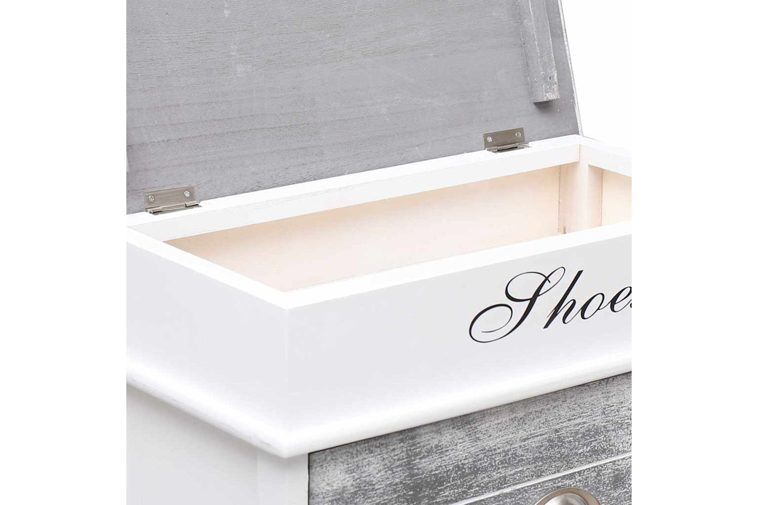 vidaXL 284087 Shoe Cabinet Grey 50x28x98cm Paulownia Wood-6