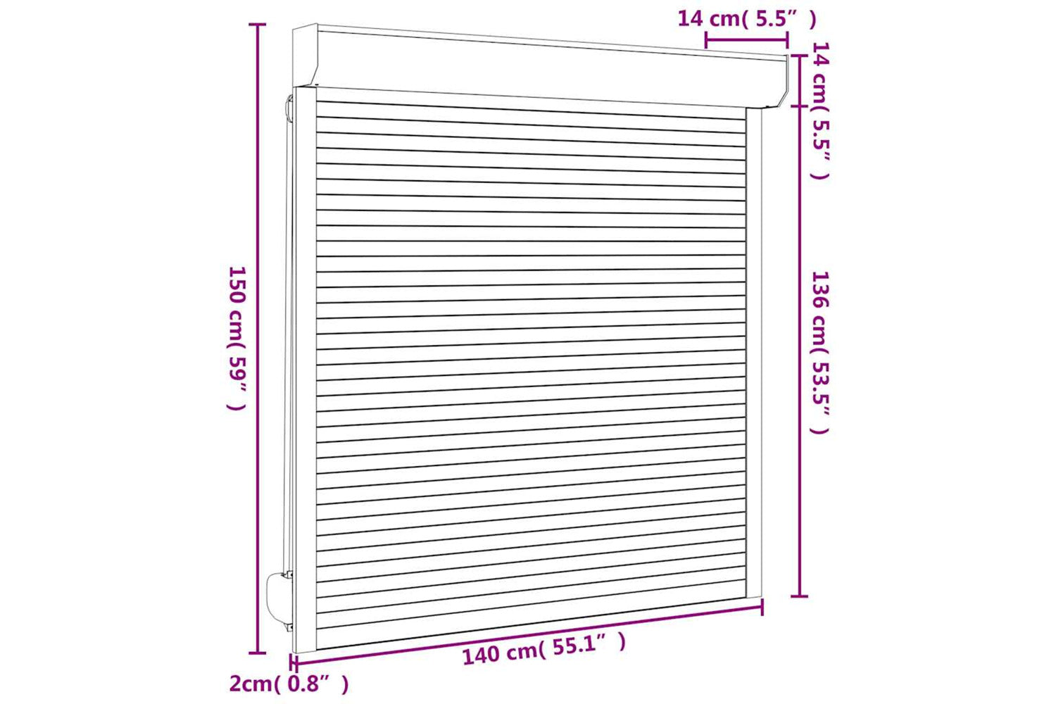 Vidaxl Roller Shutter Aluminium 140x150 Cm White-7