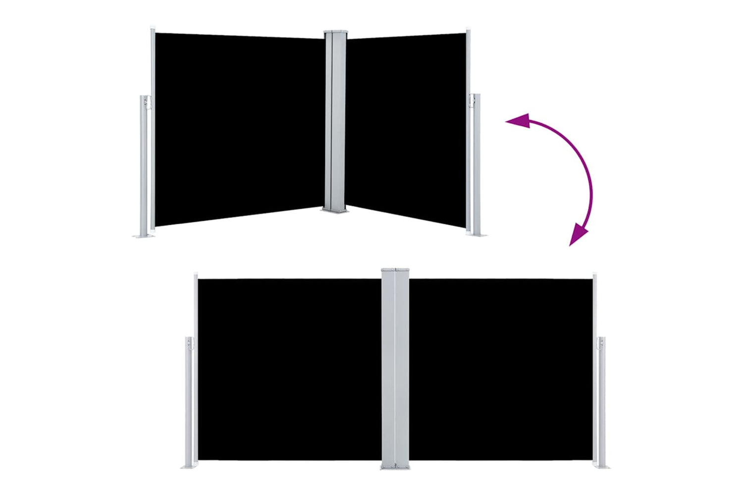vidaXL 48448 Retractable Side Awning Black 120x600cm-4