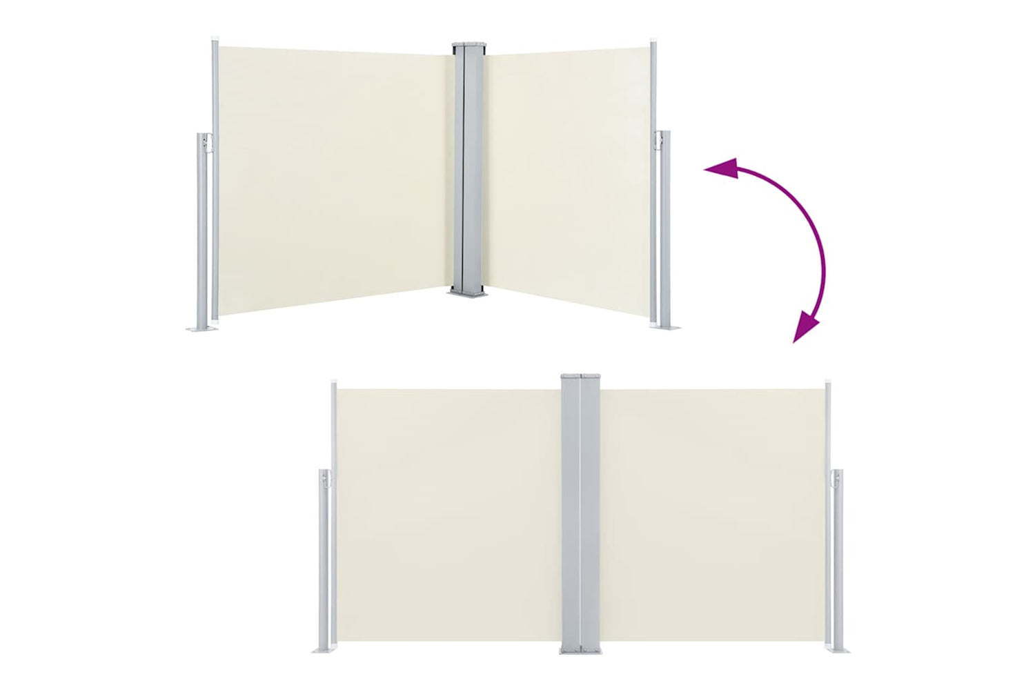 vidaXL 48443 Retractable Side Awning Cream 100x600cm-4