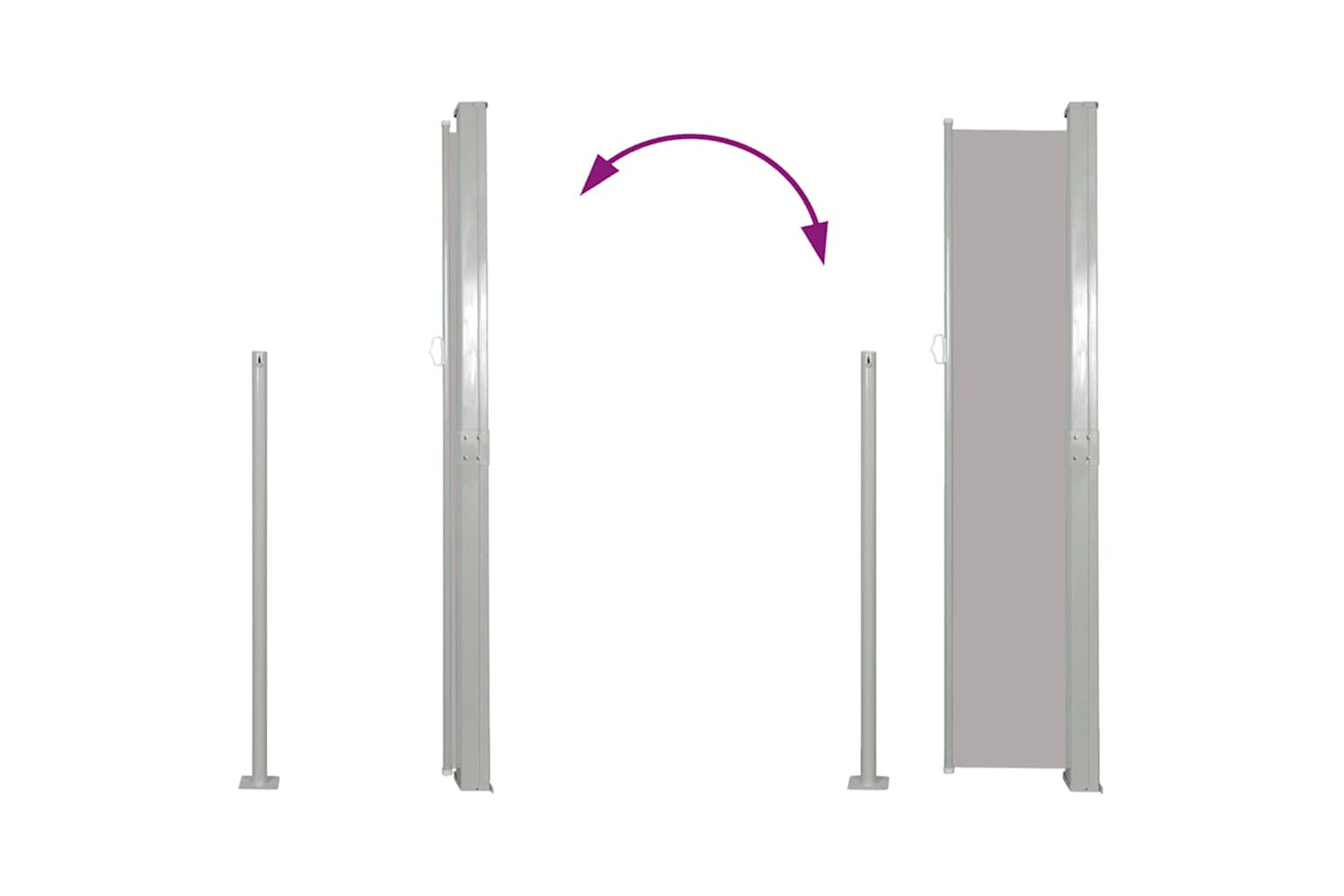 vidaXL 48368 Patio Retractable Side Awning 170x300cm Grey-6