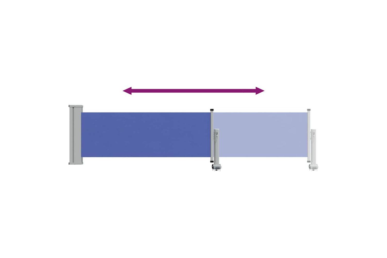 vidaXL 48356 Patio Retractable Side Awning 60x300cm Blue-7