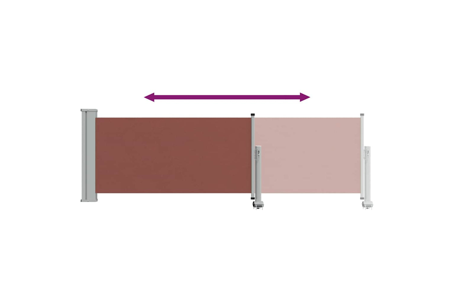 vidaXL 48361 Patio Retractable Side Awning 80x300cm Brown-6