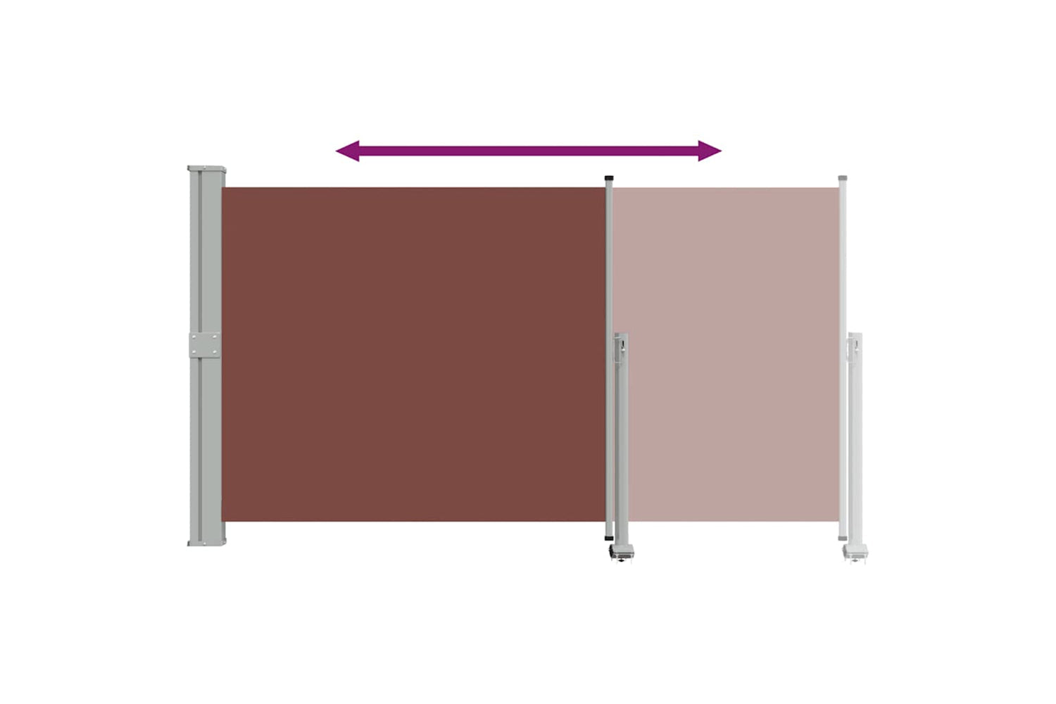 vidaXL Patio Retractable Side Awning 140 X 300cm Brown-7