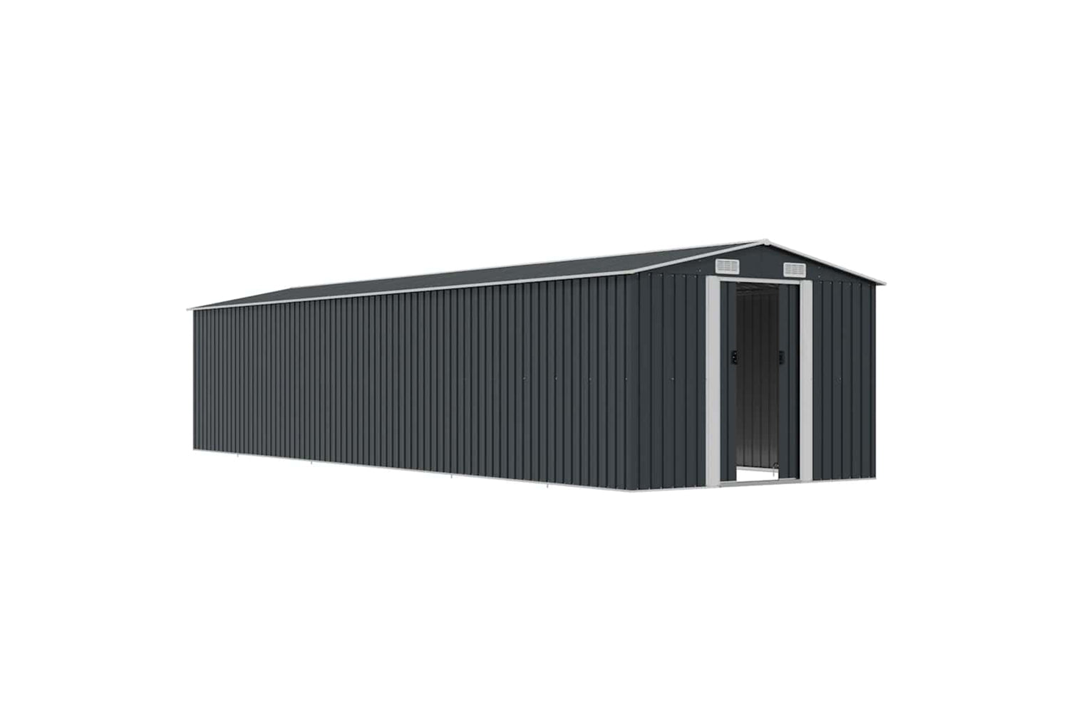 vidaXL 47038 Garden Shed Anthracite 257x990x181cm Galvanised Steel-4