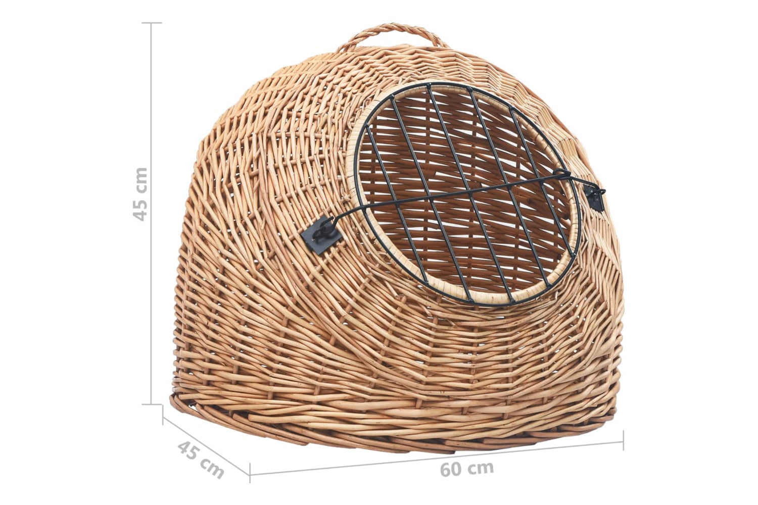 vidaXL 170909 Cat Transporter 60x45x45cm Natural Willow-7