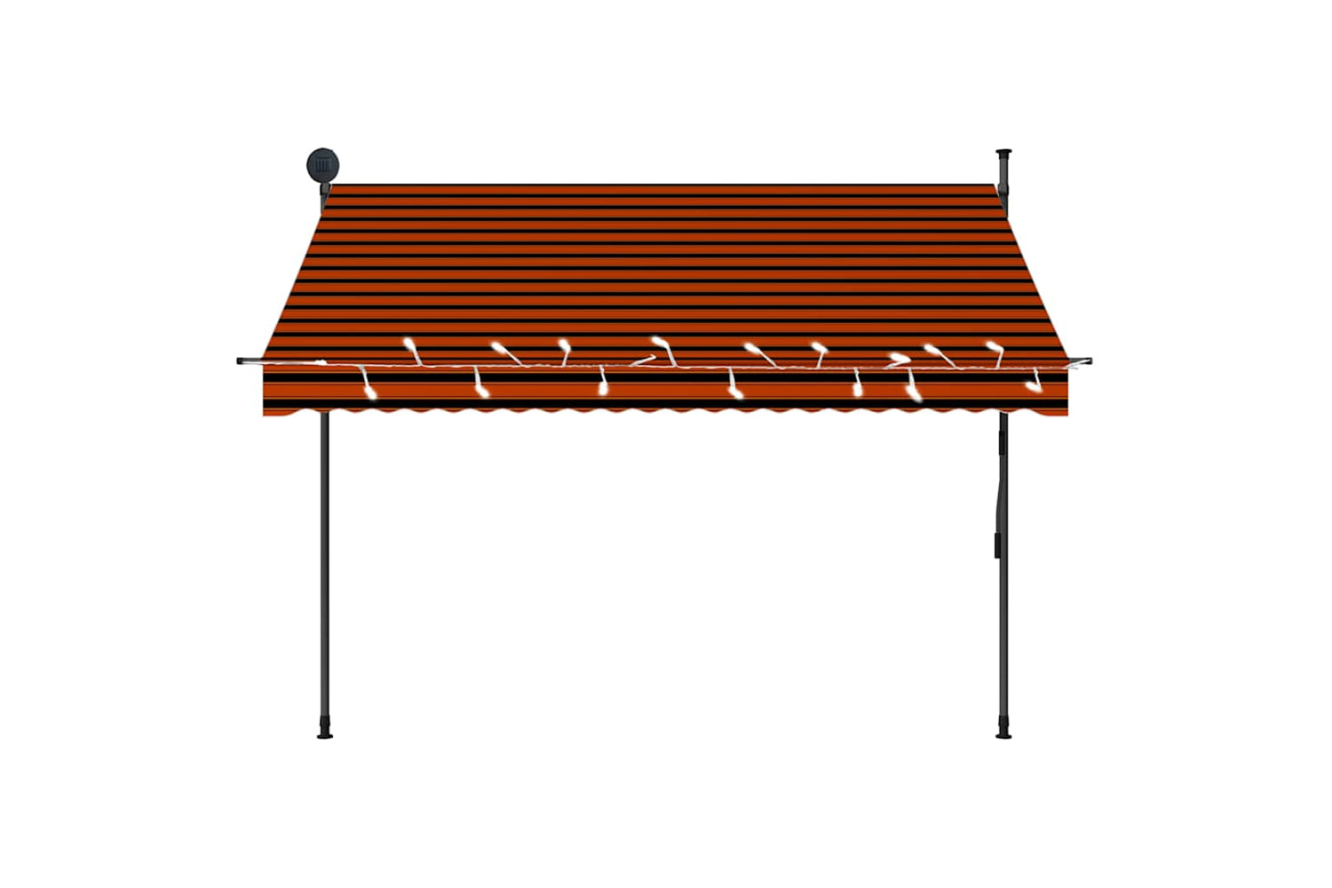 vidaXL 145879 Manual Retractable Awning With Led 250cm Orange And Brown-4
