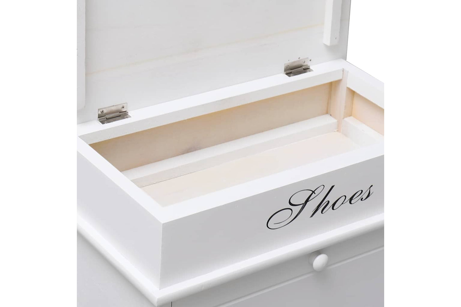 vidaXL 284085 Shoe Cabinet White 50x28x58cm Paulownia Wood-7