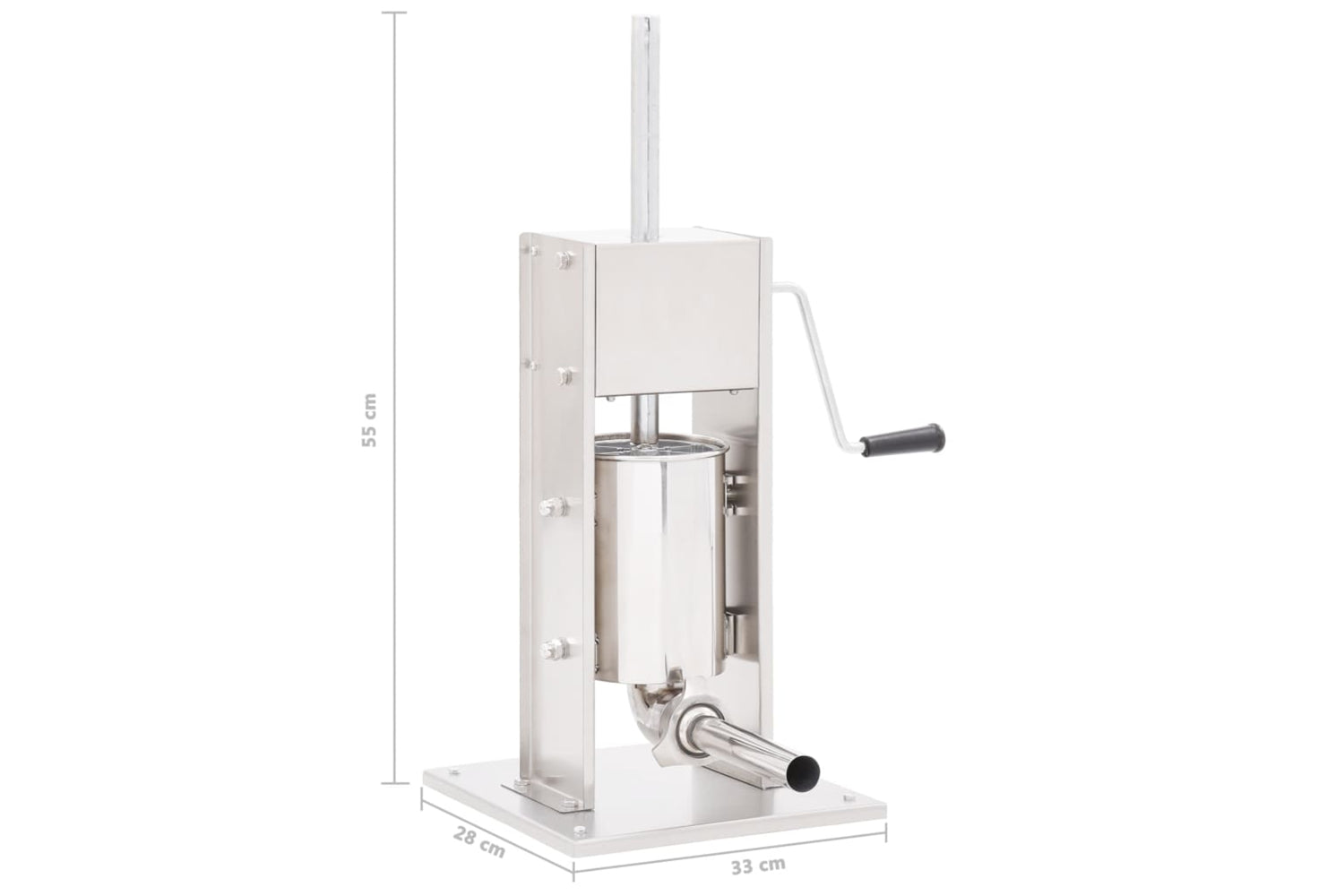 Vidaxl 50961 Manual Sausage Stuffer Silver 3 L Stainless Steel-7