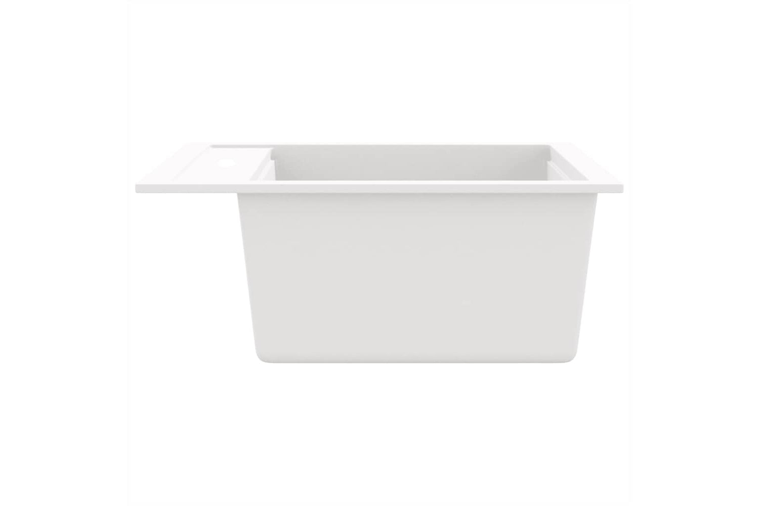 Vidaxl Granite Kitchen Sink Single Basin White-4