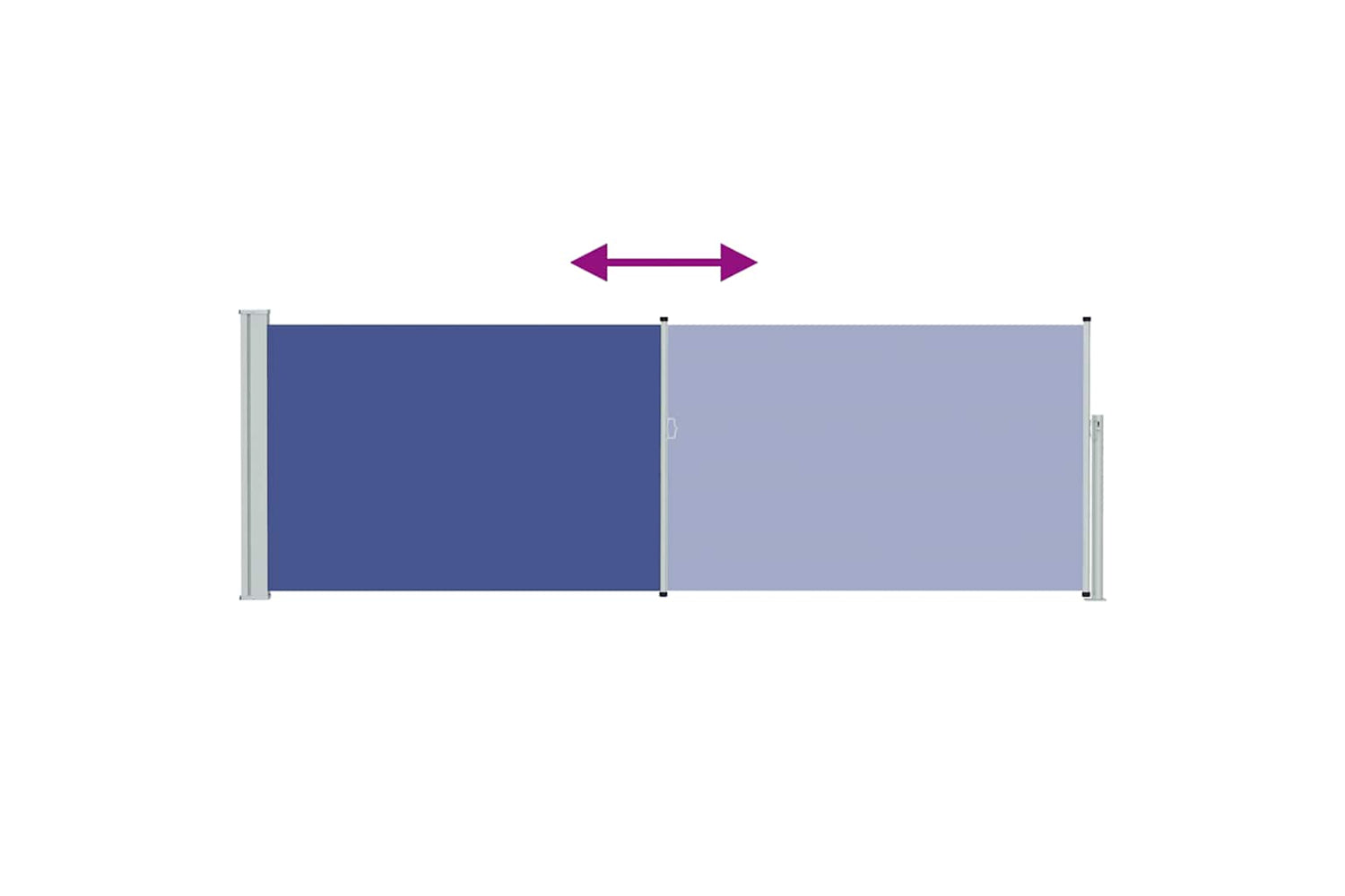 vidaXL 48372 Patio Retractable Side Awning 100x300cm Blue-6