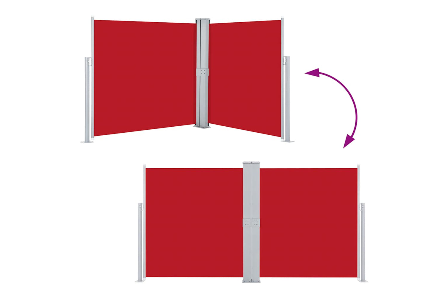 vidaXL 48459 Retractable Side Awning Red 140x600cm-4