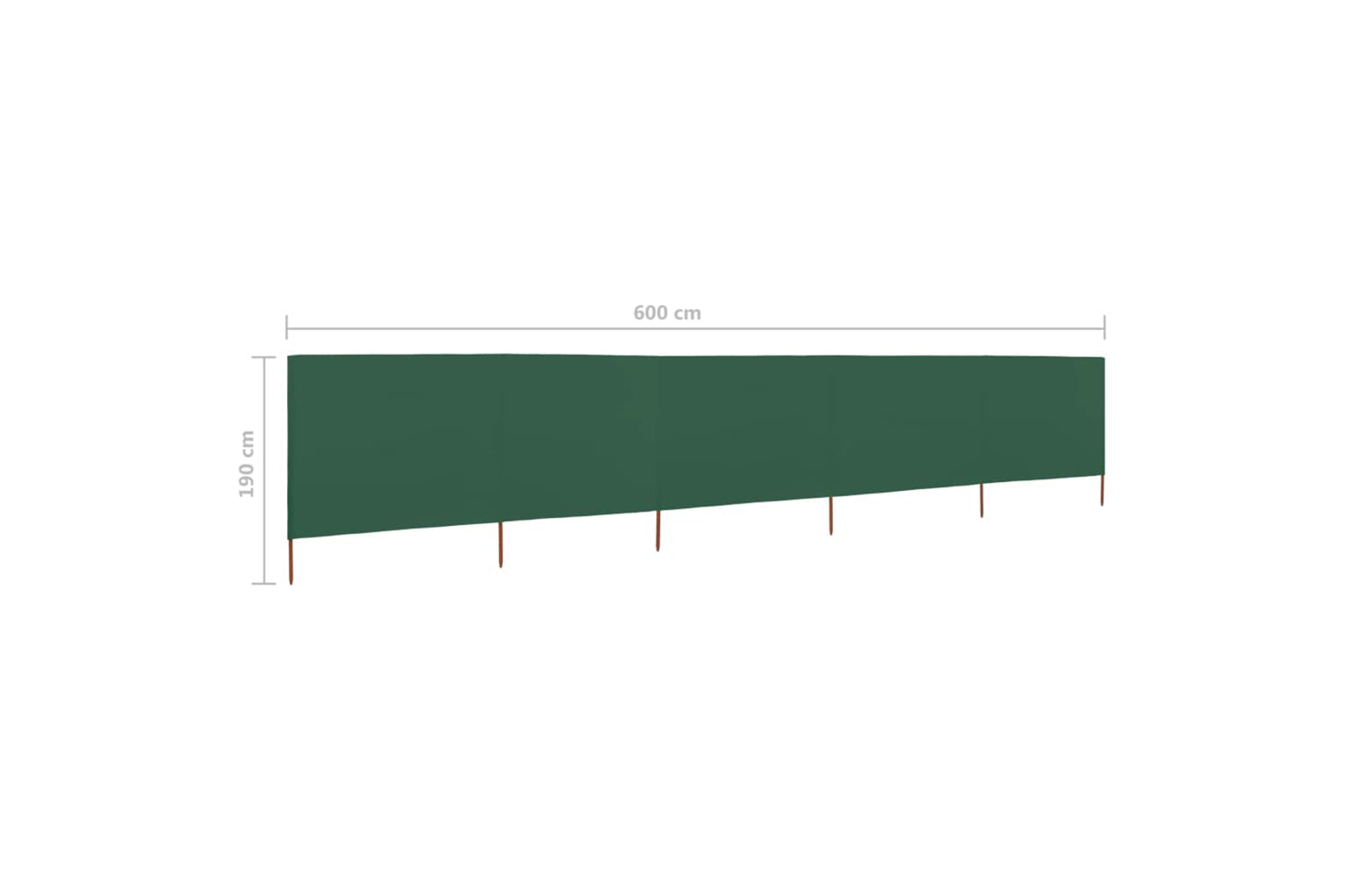 vidaXL 47167 5-panel Wind Screen Fabric 600x160cm Green-6