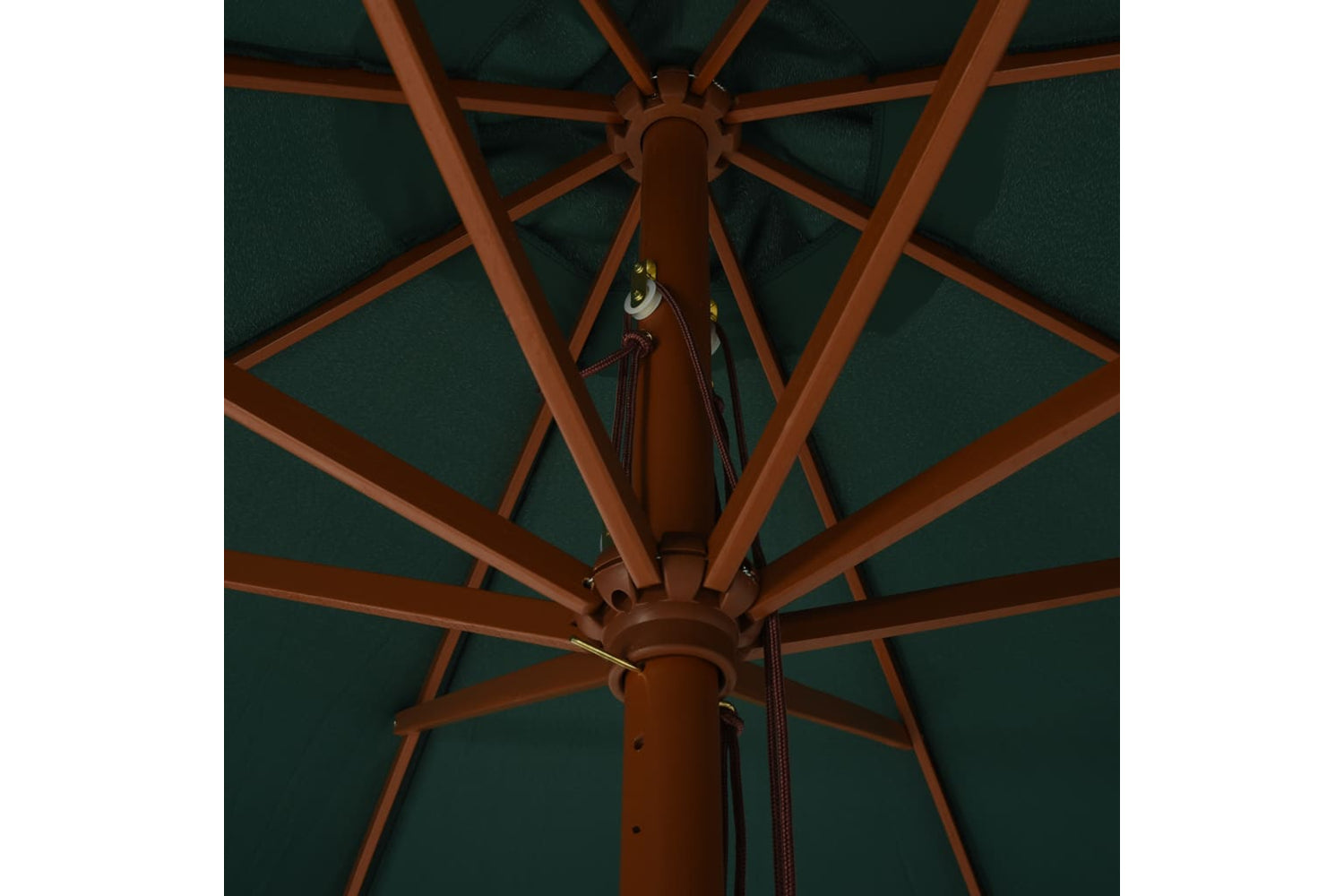 vidaXL 47213 Outdoor Parasol With Wooden Pole 330cm Green-4