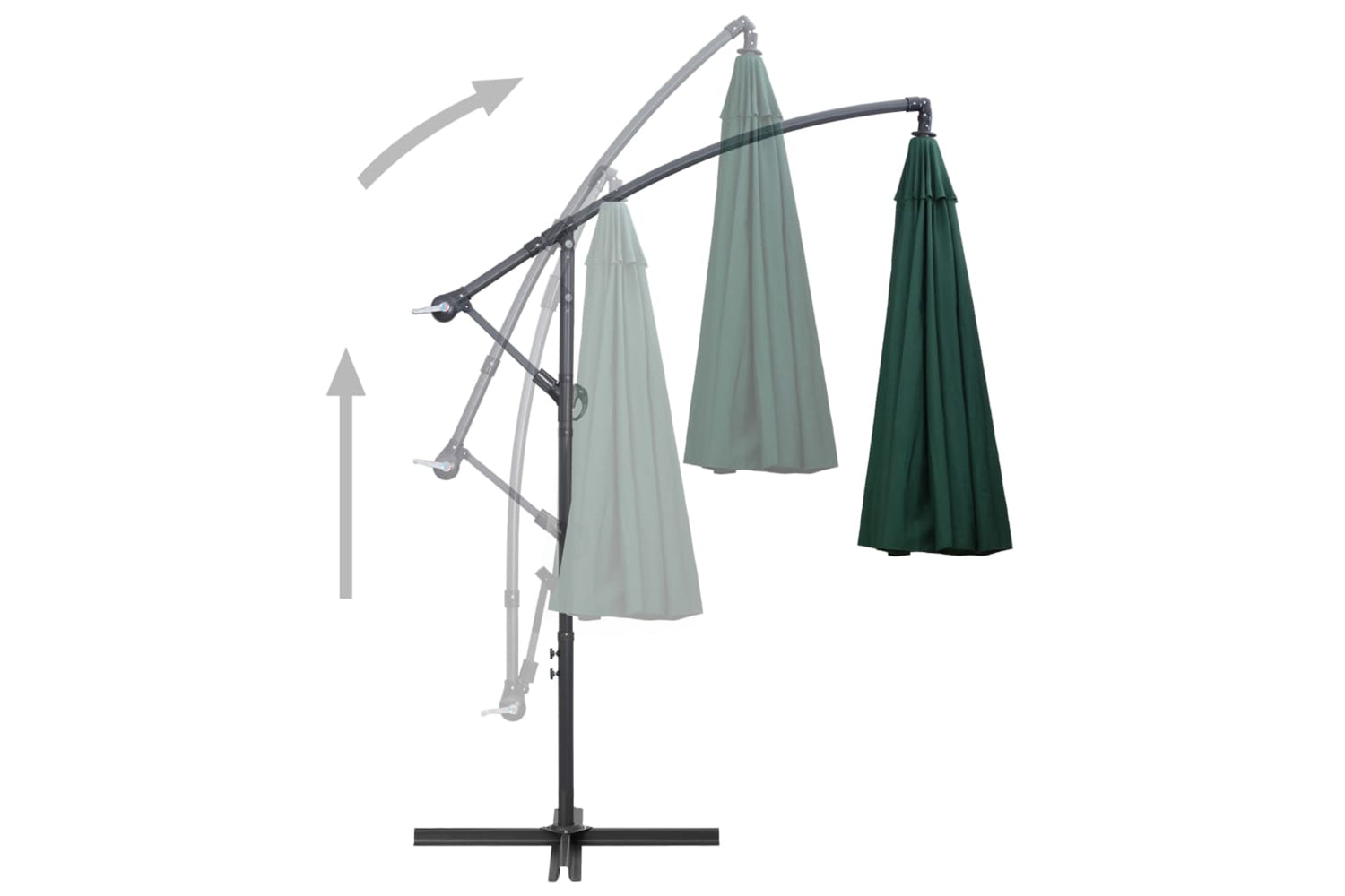 Vidaxl 47221 Hanging Parasol Green 3 M Aluminium Pole-4