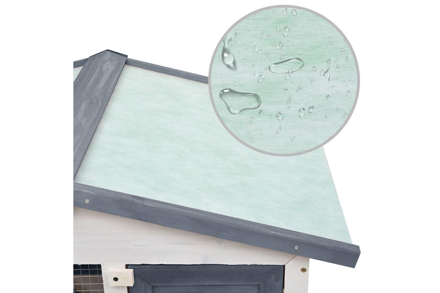 vidaXL 170837 Outdoor Rabbit Hutch 3 Doors Grey Wood-6