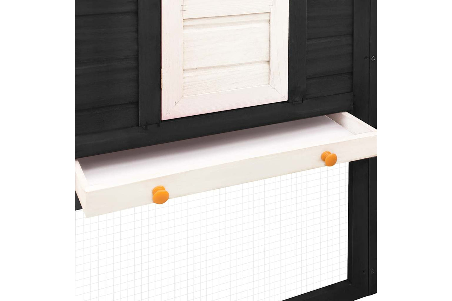 Vidaxl 170873 Outdoor Rabbit Hutch With Run Grey And White Solid Fir Wood-8