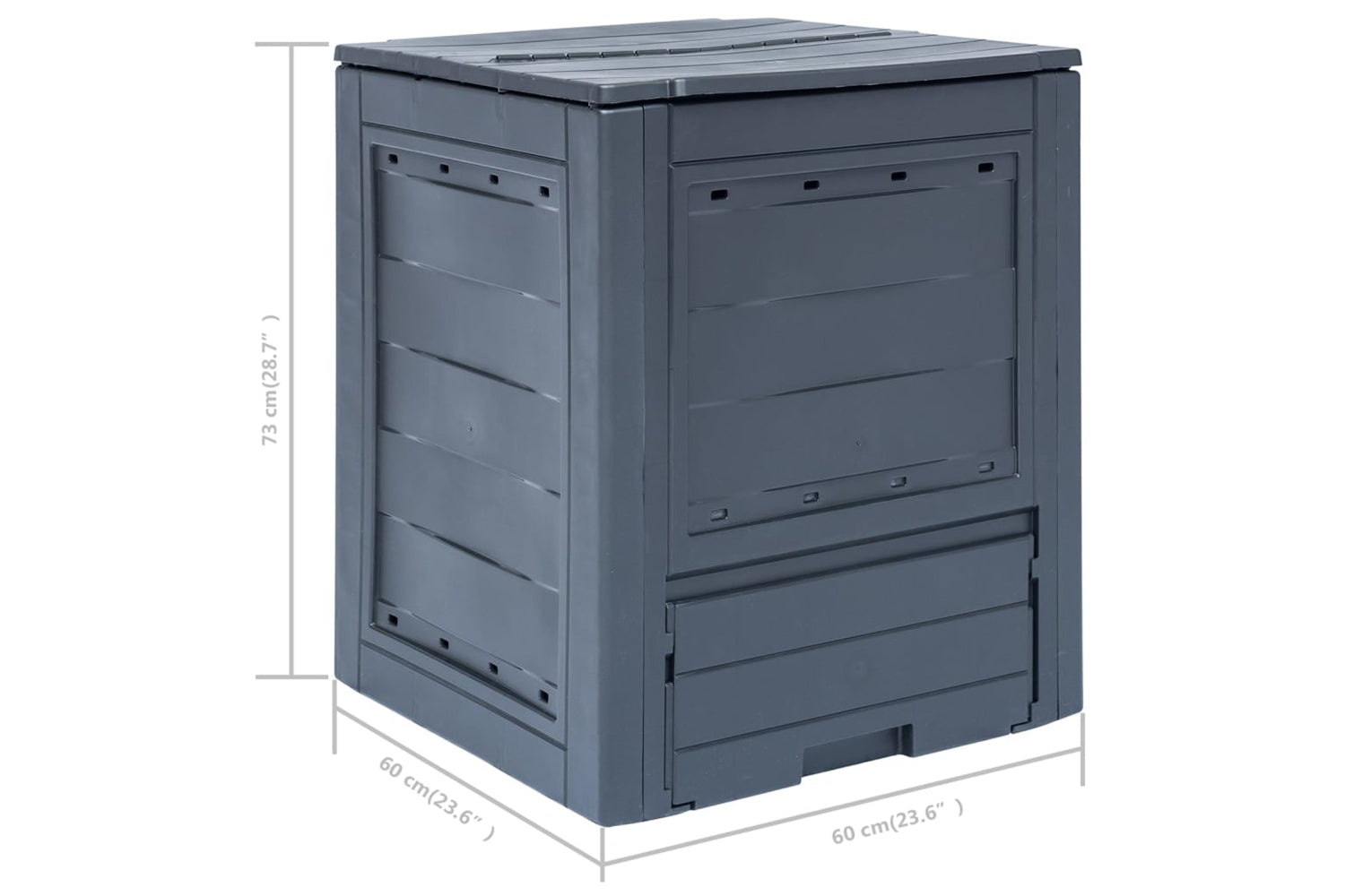 Vidaxl 278919 Garden Composters 2 Pcs Grey 60x60x73cm 520 L-7